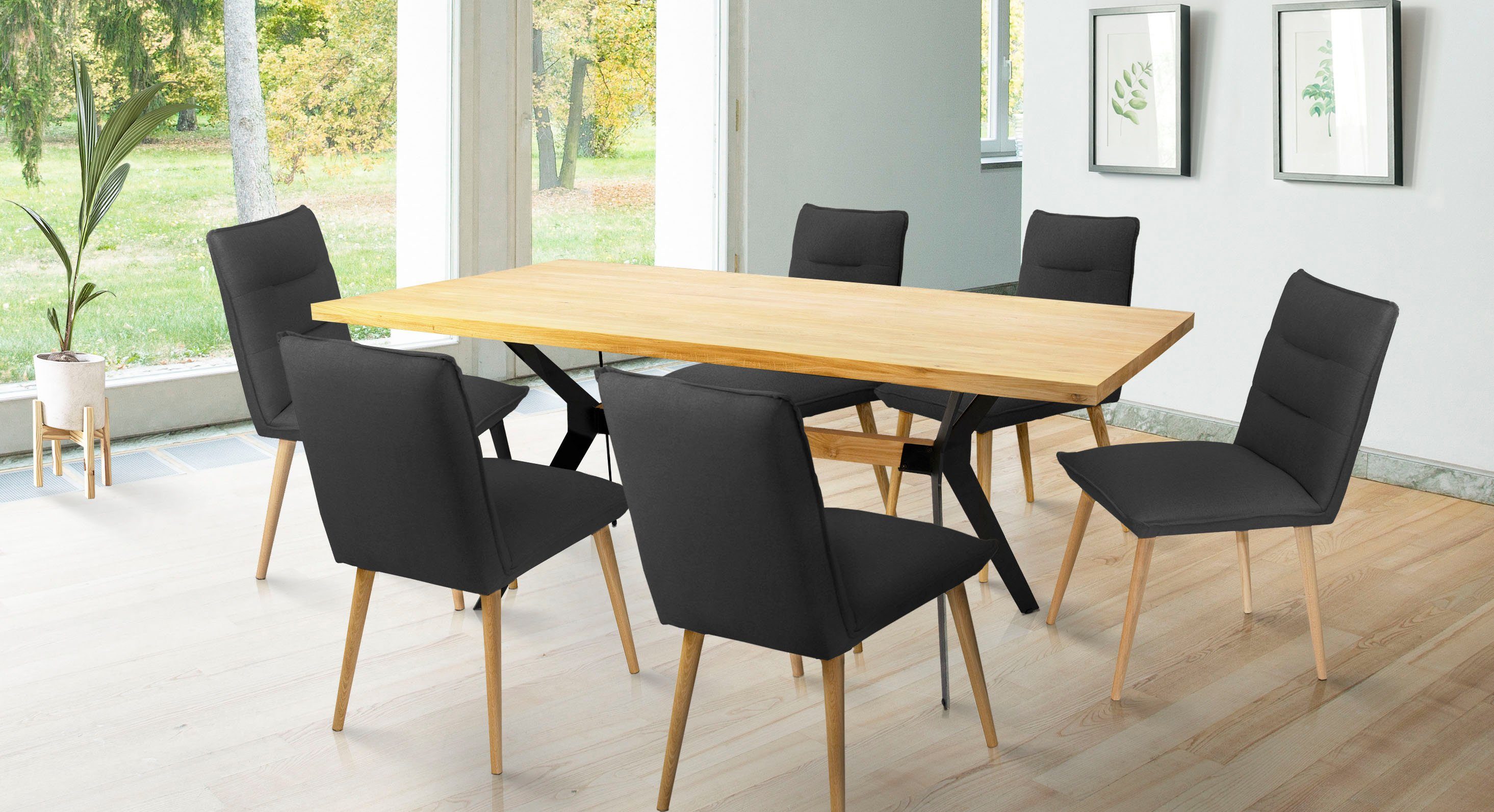 Home affaire eethoek Melange/parma bestaand uit mell eettafel 200 cm en