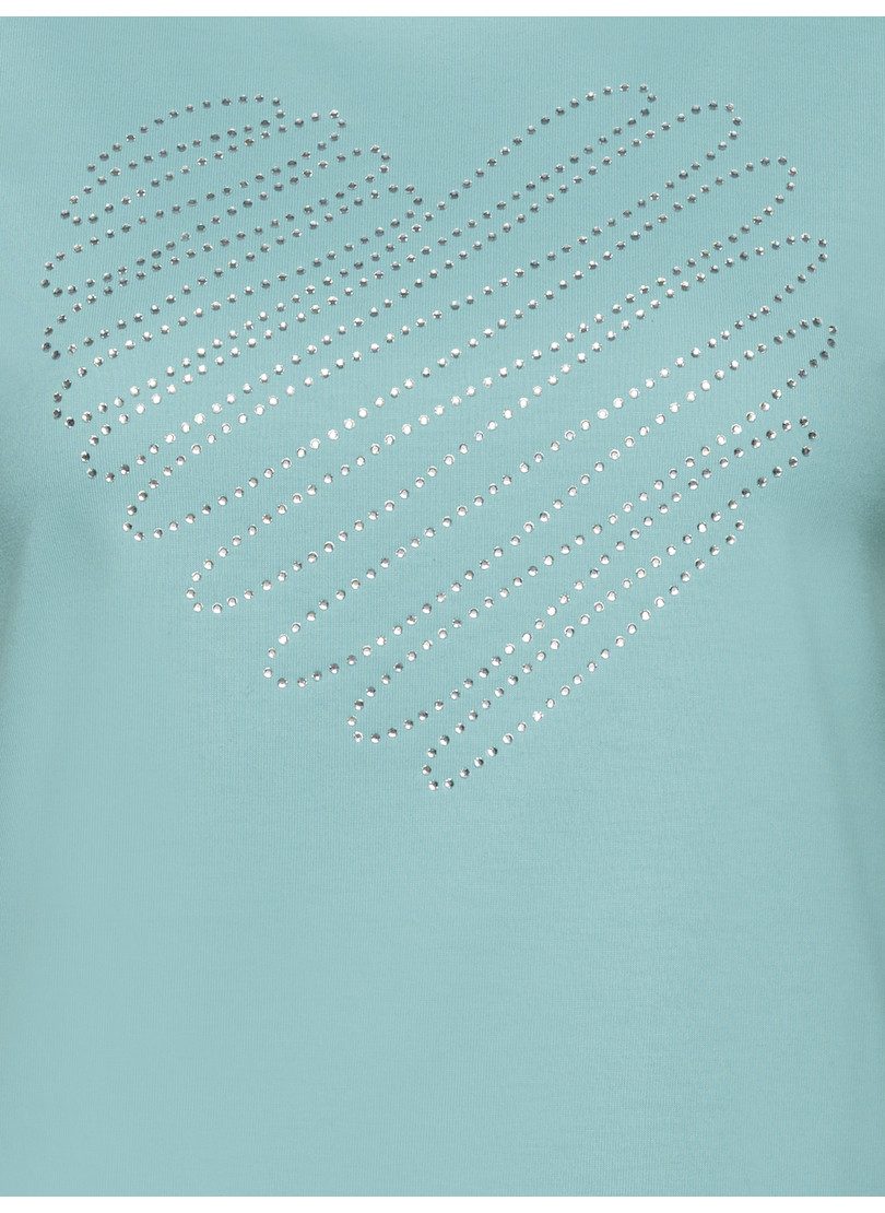 Trigema T-shirt TRIGEMA Slim Fit T-shirt met glinsterend hart-print (1-delig)