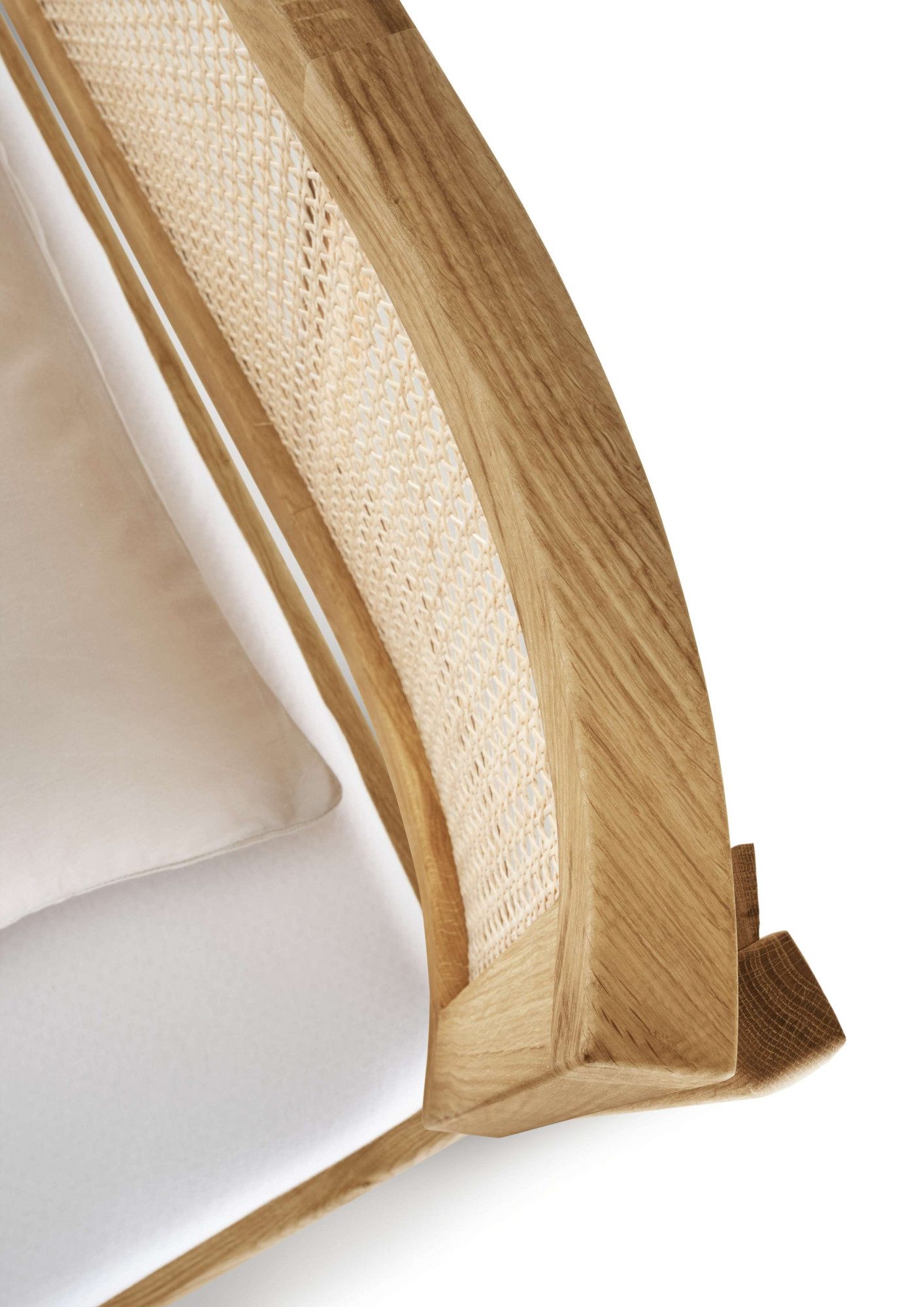 andas Bed Hällevik tweepersoonsbed, massief houten bed, OTTOs Choice, gezellige stijl massief fsc®-gecertificeerd eikenhout geolied, hoofdeinde met weens vlechtwerk