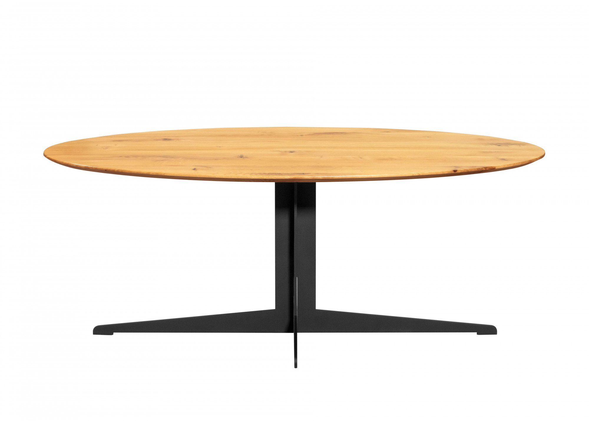Home affaire Salontafel Eclipse CT Eiken massief houten blad, gepoedercoat metalen frame salontafels beige