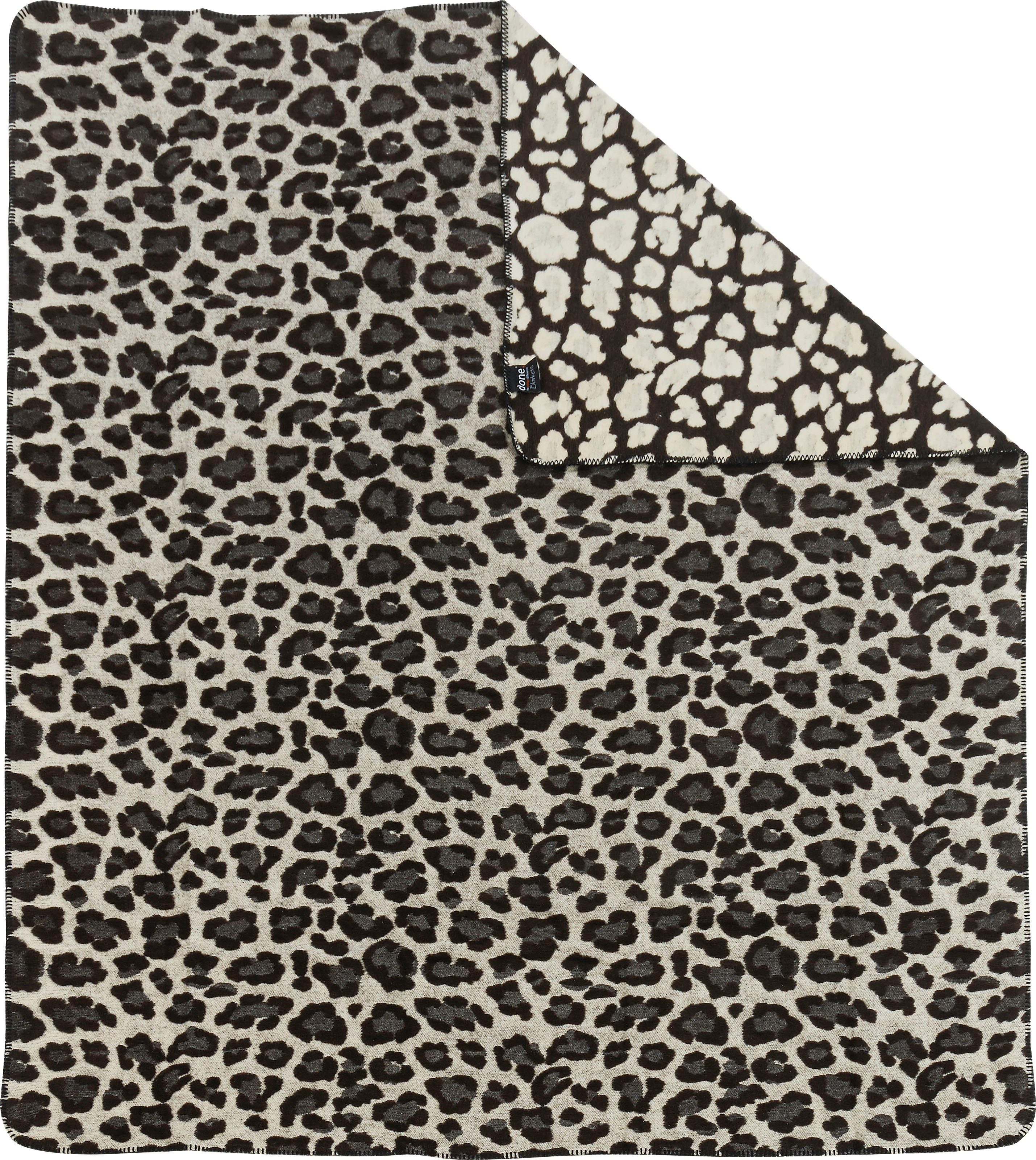 done.® Deken Leopard Deken met siernaad in luipaard-look, knuffeldeken