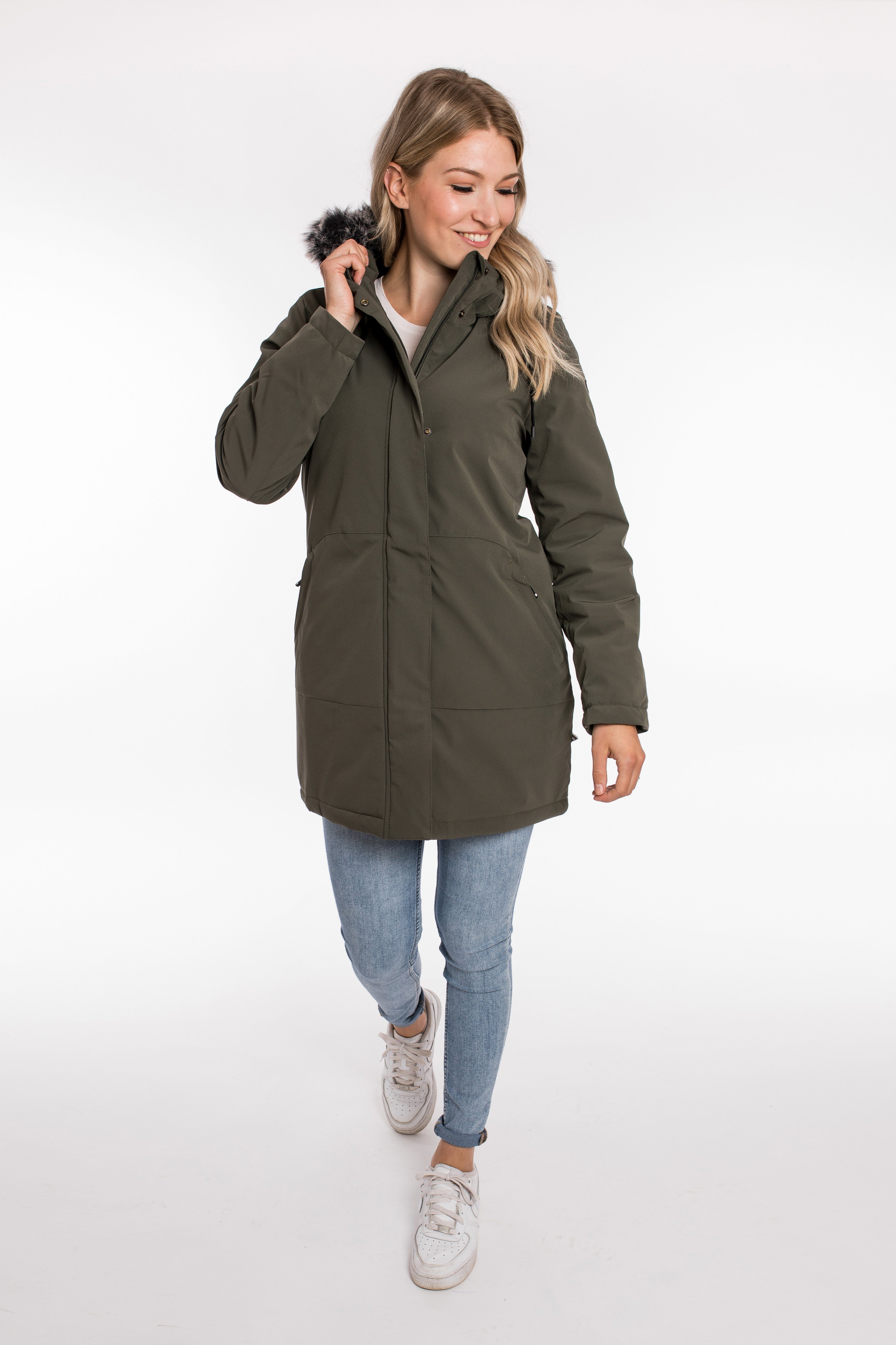 DEPROC Active Parka DIAMOND PEAK Women met een afneembaar beleg van imitatiebont