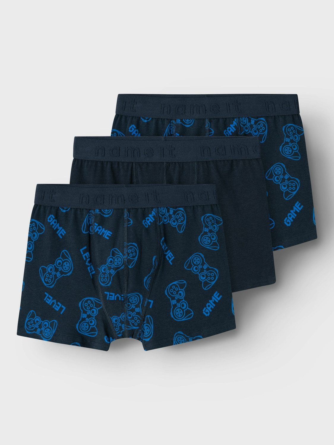 Name it KIDS boxershort set van 3 donkerblauw Jongens Stretchkatoen All over print 122 128