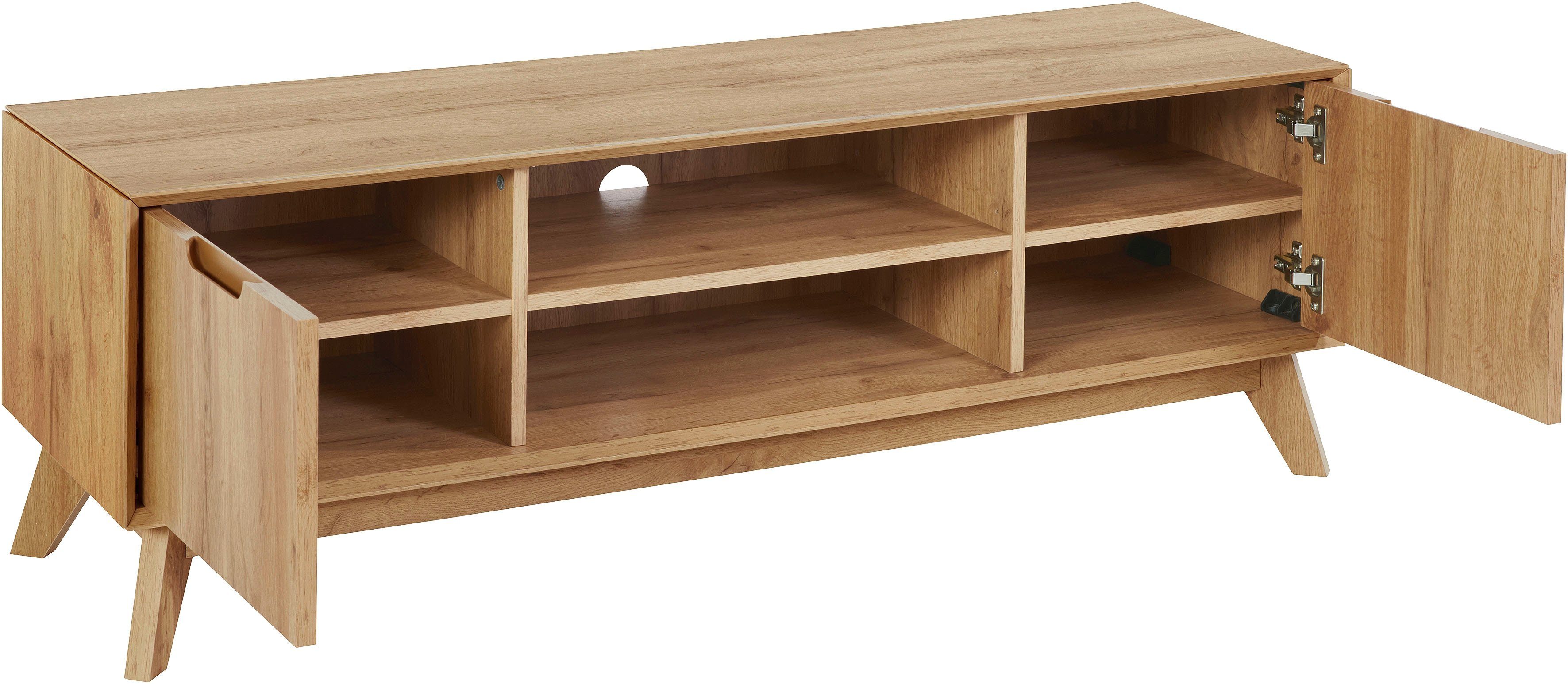 andas Tv-meubel Pandrup Commode met 3 inlegplanken en kabeldoorvoer, B:135 cm