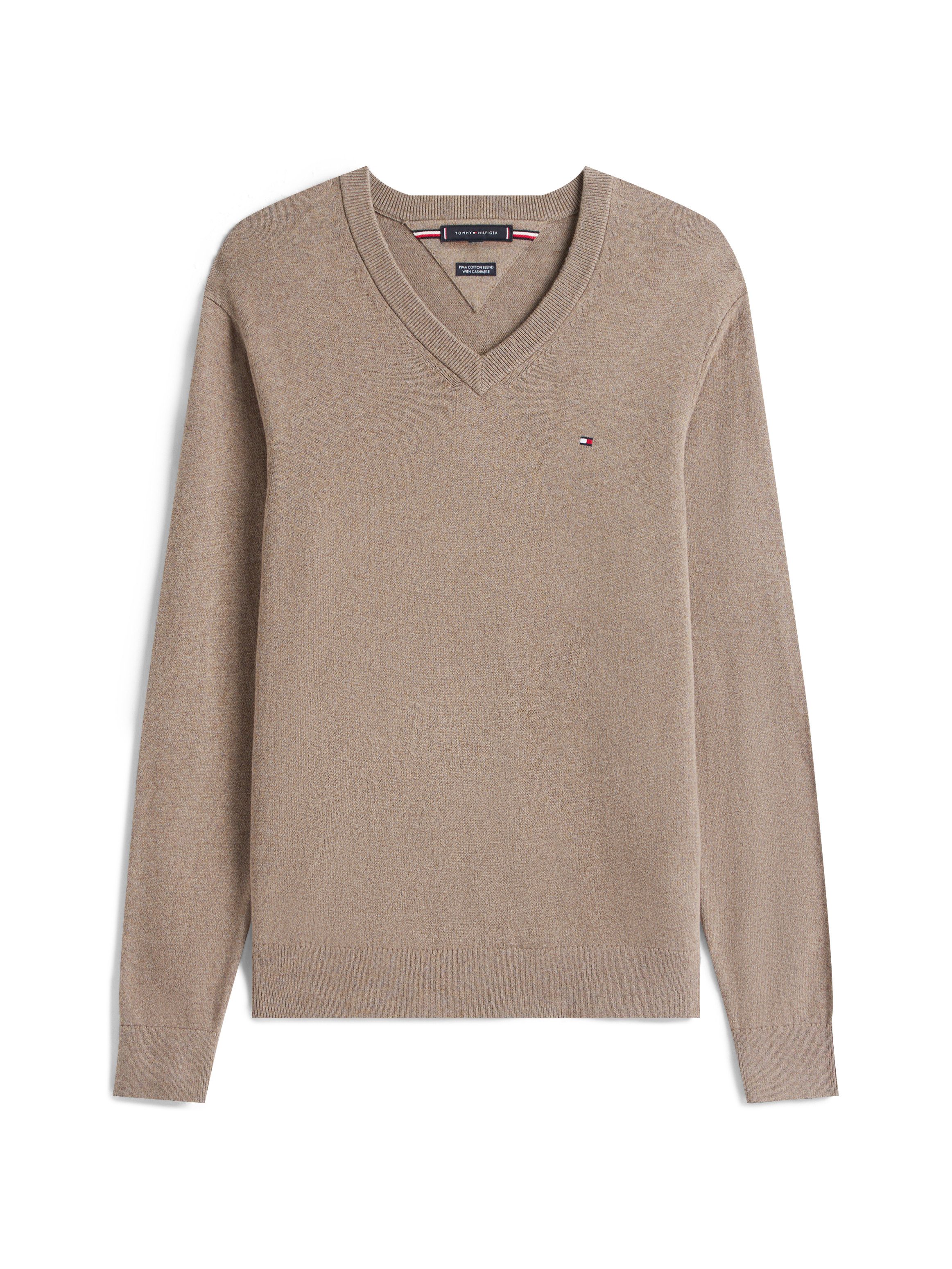 Tommy Hilfiger Trui met V-hals PIMA ORG CTN CASHMERE V NECK
