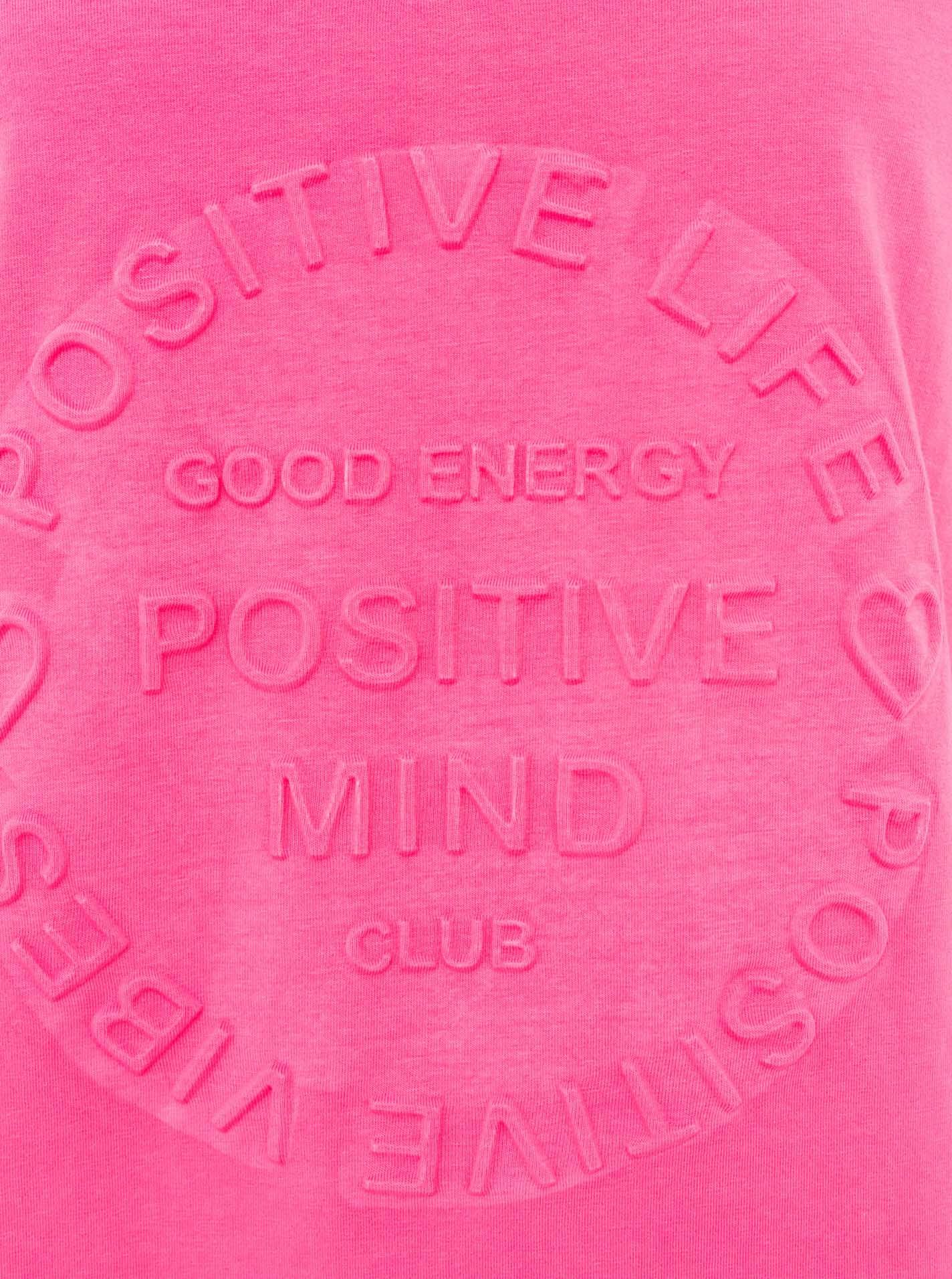 Zwillingsherz Shirt met korte mouwen Oversized shirt met stempeldruk "Positive Mind" met v-halslijn en stempeldruk, licht oversized gesneden
