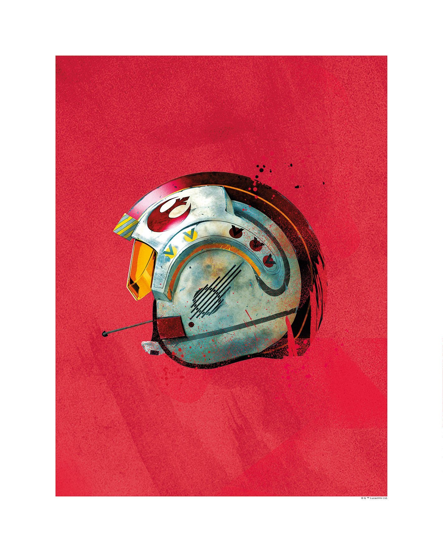 Komar Wanddecoratie Star Wars Classic Helmets Rebel piloot Wanddecoratie voor de kinderkamer - zonder lijst (1 stuk) schilderijen maat 40 cm x 50 cm