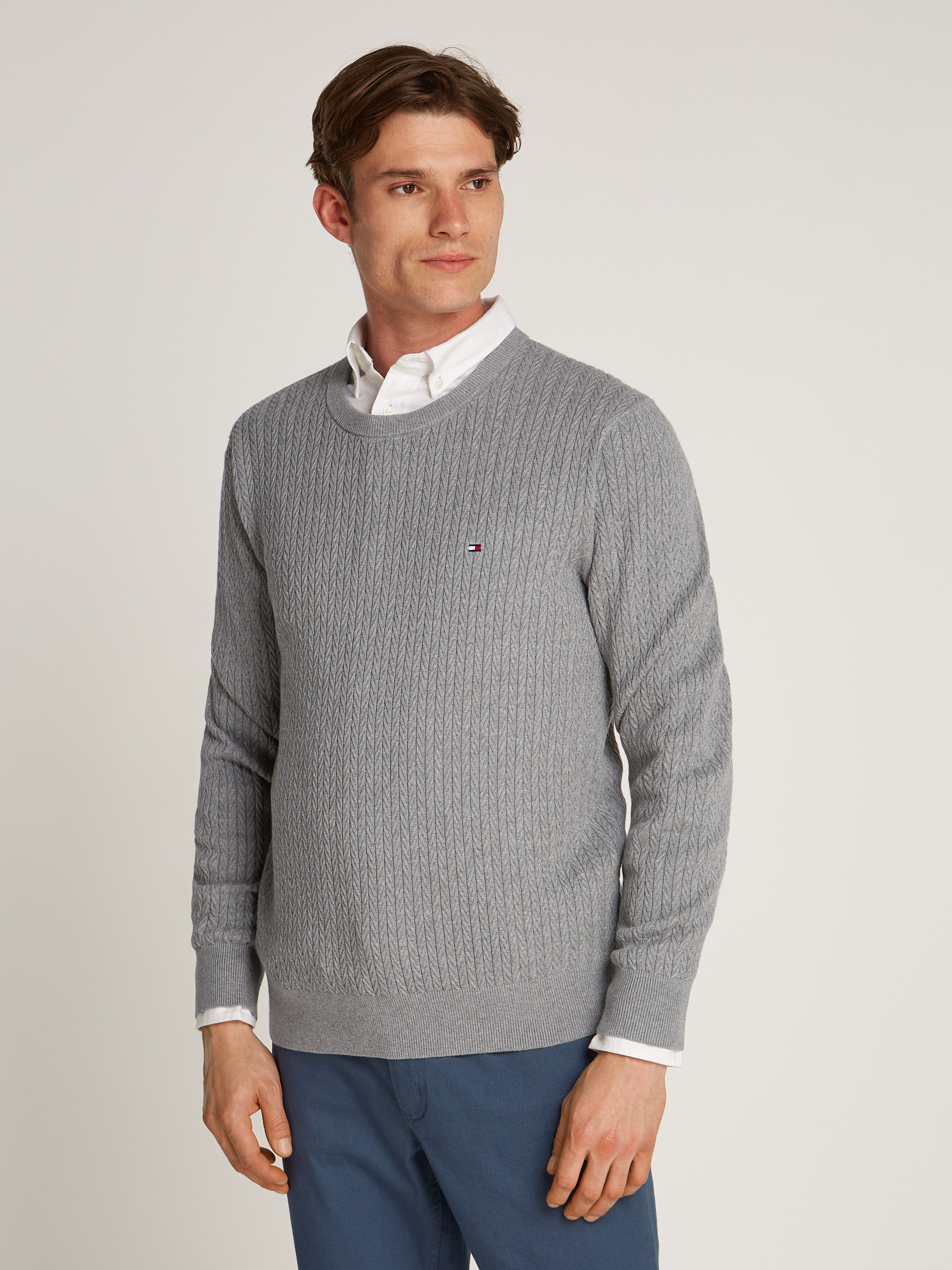 Tommy Hilfiger Gebreide trui HERRINGBONE STRUCTURE C NK