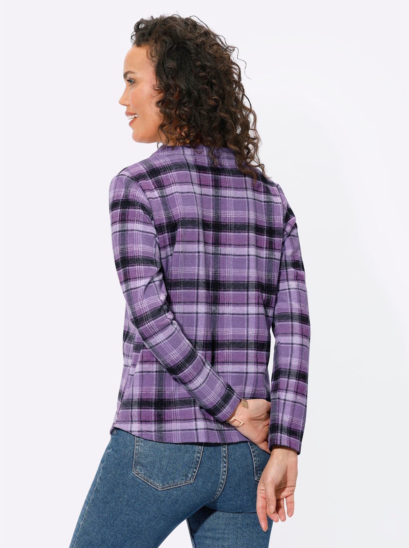 Casual Looks Shirt met lange mouwen Jacquard-Shirt (1-delig)