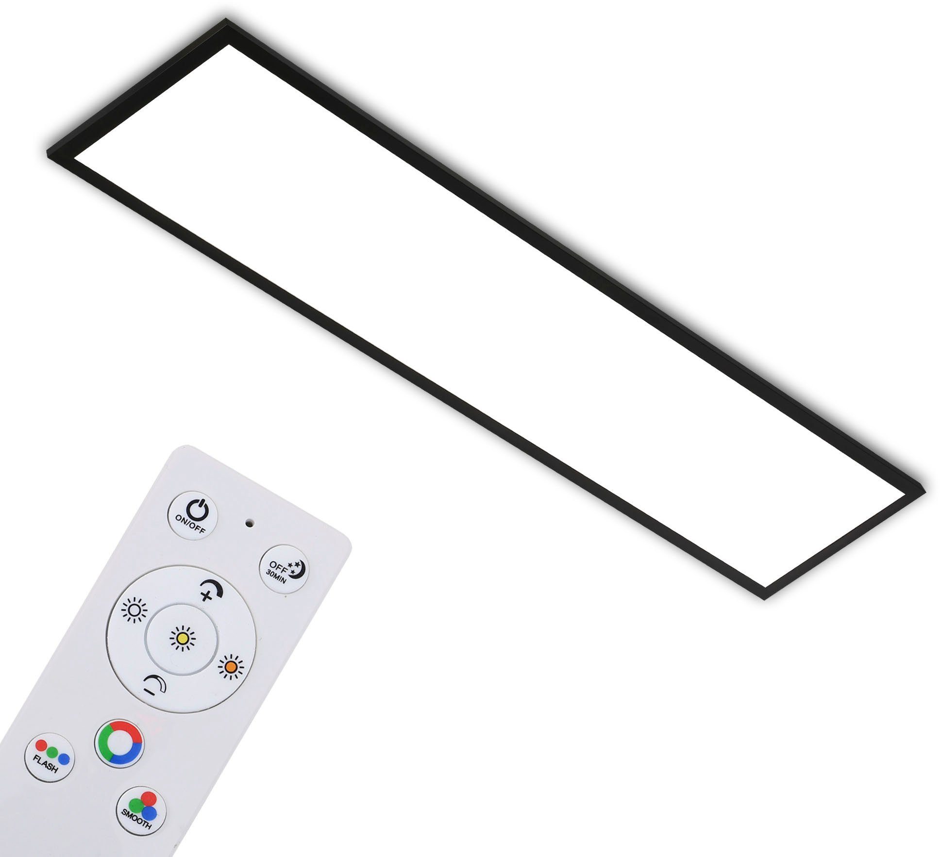 Briloner Leuchten Led-paneel 7154015 Colour Plafondlamp, 119,6x29,6x6,5 cm, zwart, 40W, woonkamer, slaapkamer