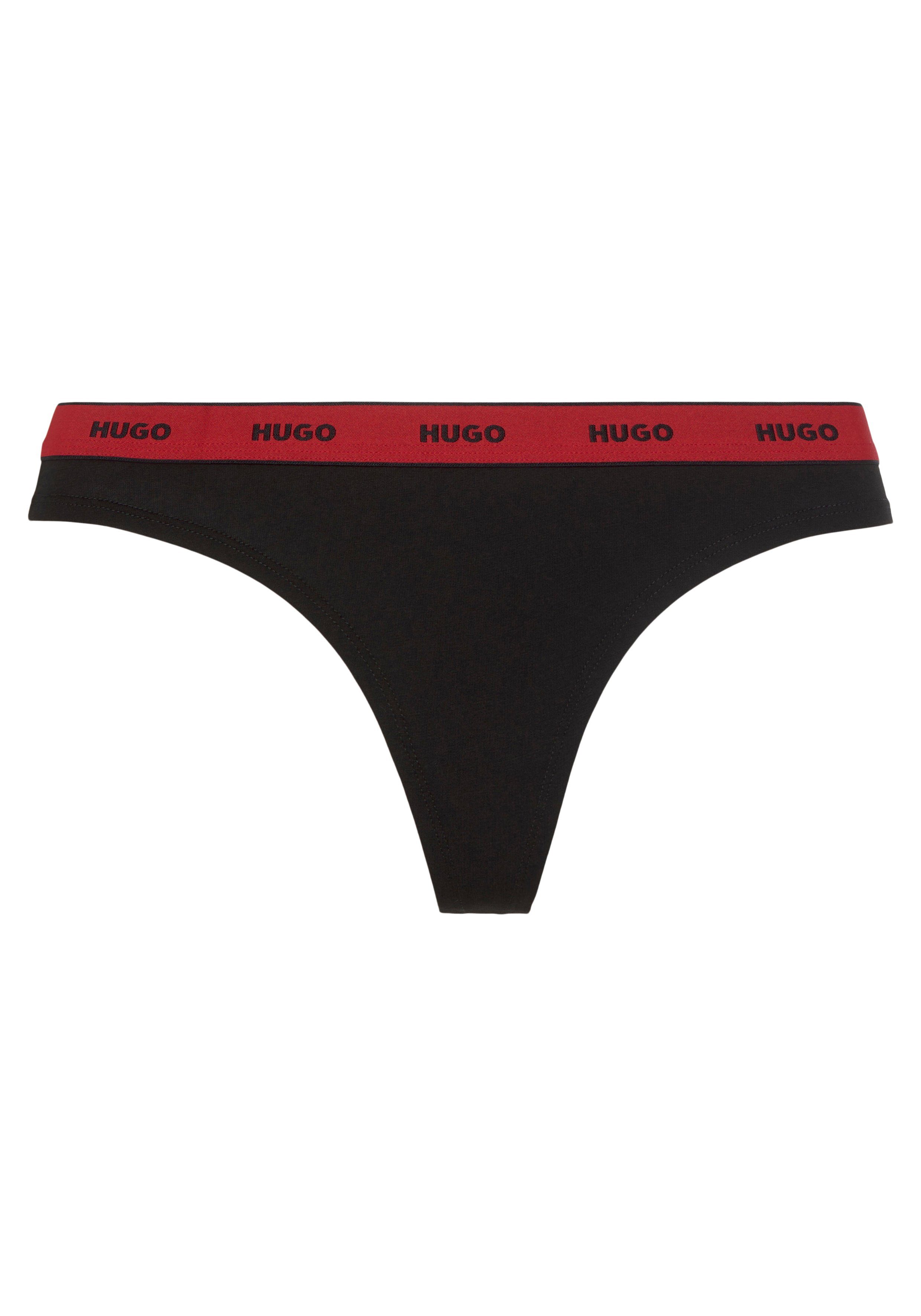 HUGO underwear T-string TRIPLET THONG STRIPE met logo-opschrift op de band (set, 3 stuks, 3)