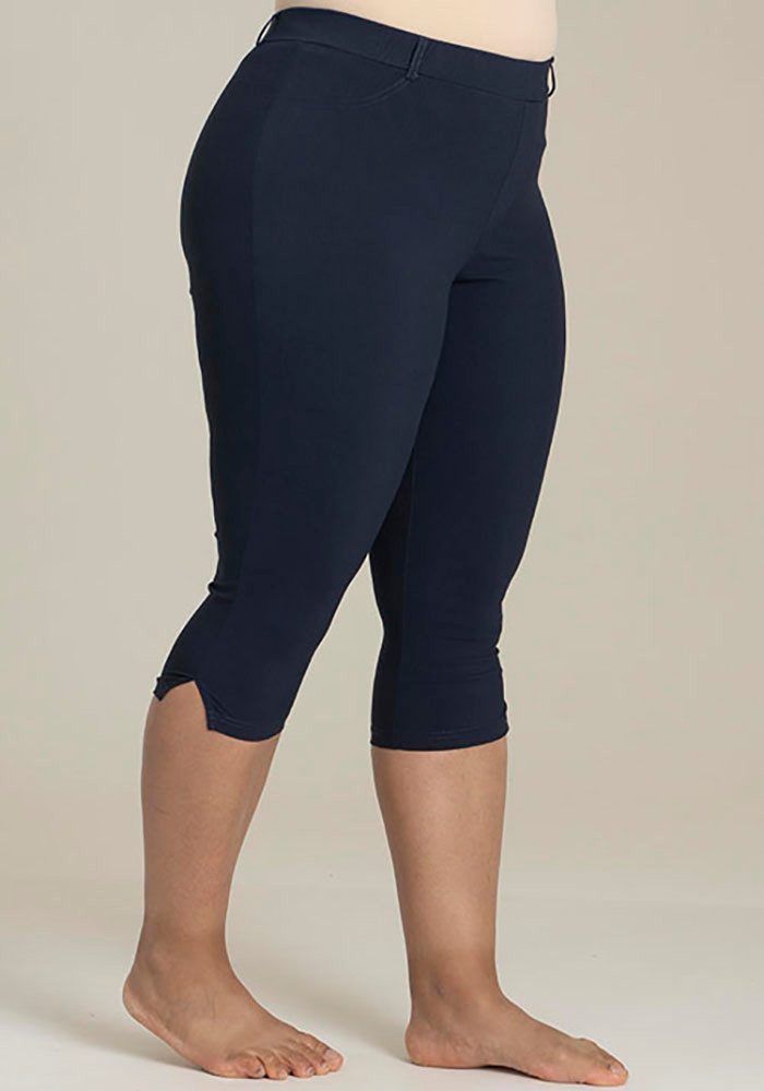 SANDGAARD Caprilegging met elastaan en opening