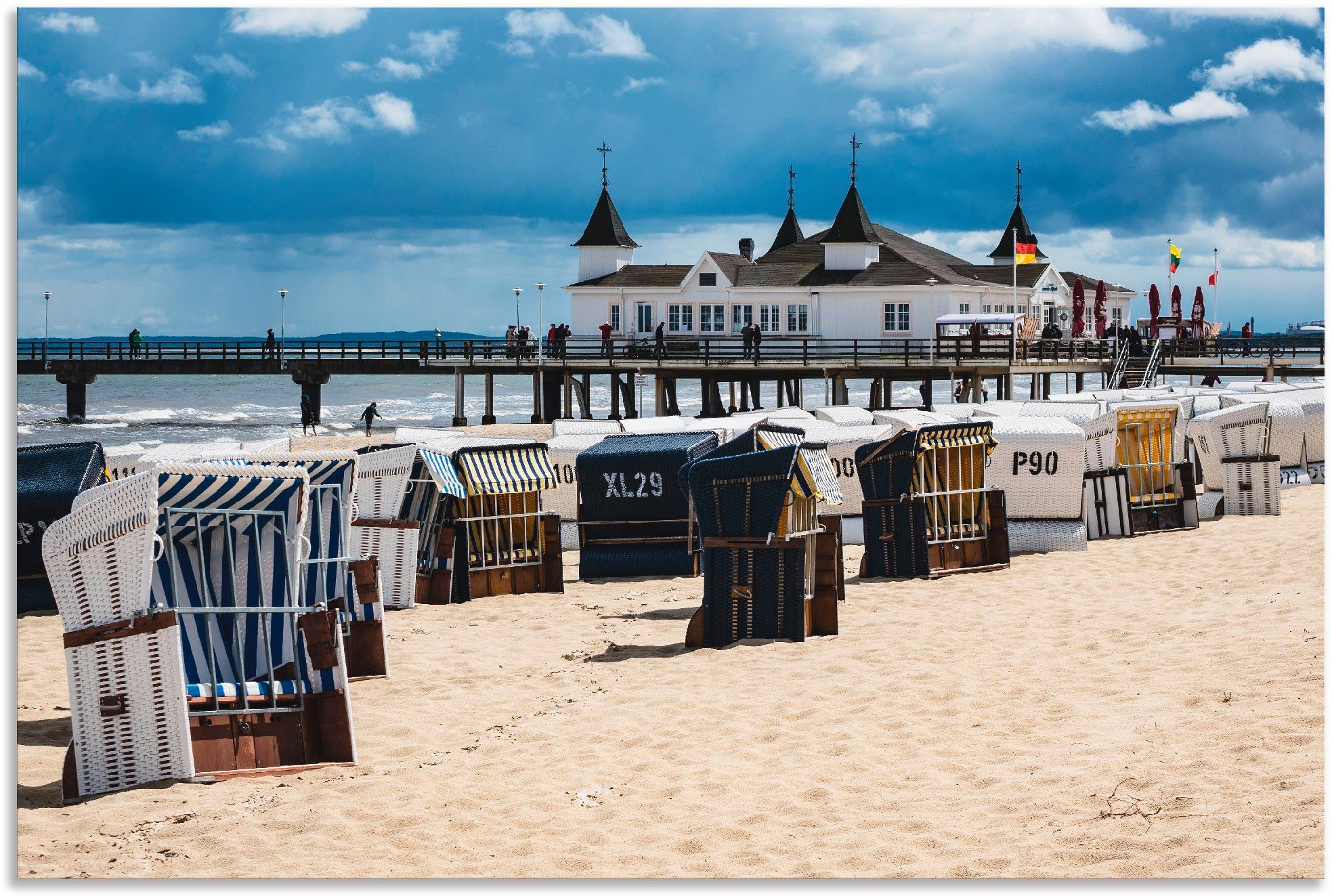 Artland Artprint Pier in Ahlbeck eiland Usedom in vele afmetingen & productsoorten - artprint van aluminium / artprint voor buiten, artprint op linnen, poster, muursticker / wandfo