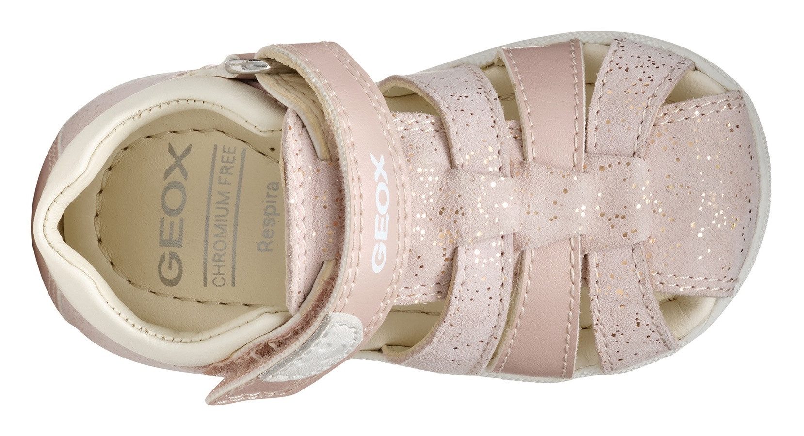 Geox Babyschoentjes B SANDAL MACCHIA GIR , glitter schoen, feest schoen, sandaal met glitter