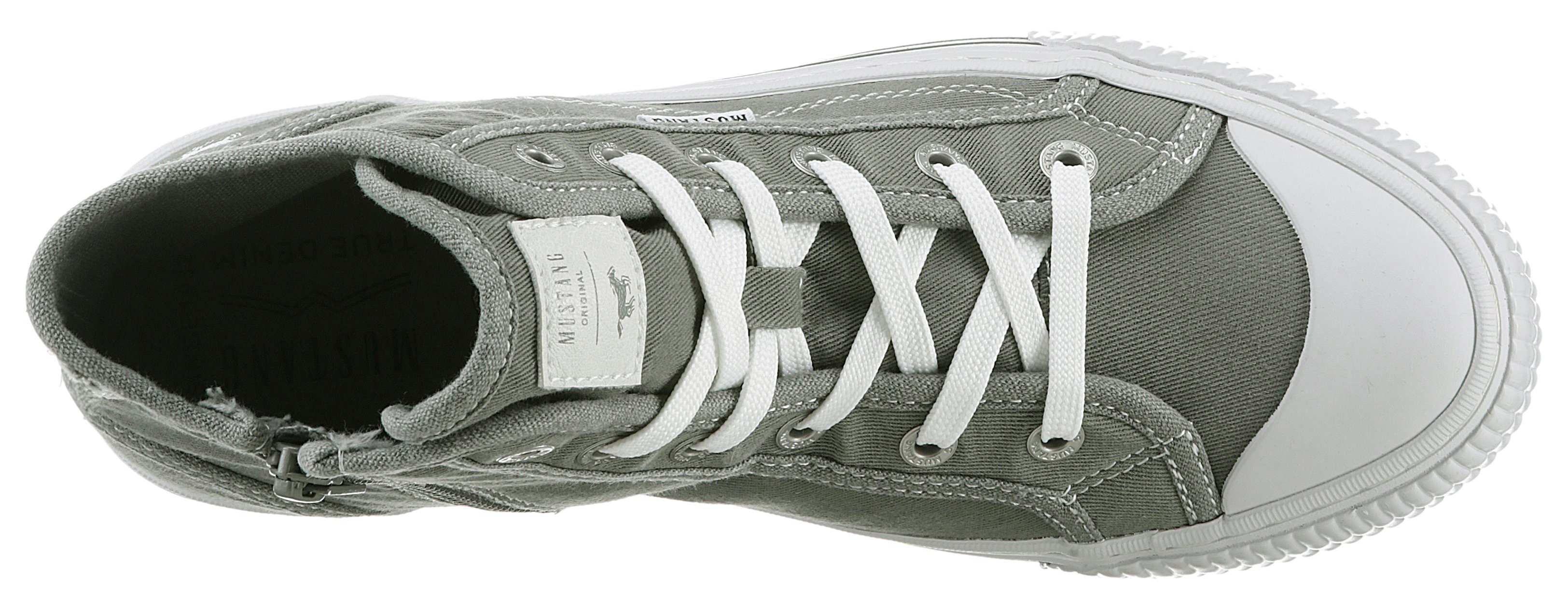Mustang Shoes Plateausneakers veterschoen, vrijetijdsschoen, high top-sneaker met rits