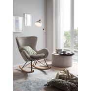 salesfever schommelstoel bekleding in moderne corduroy-look grijs