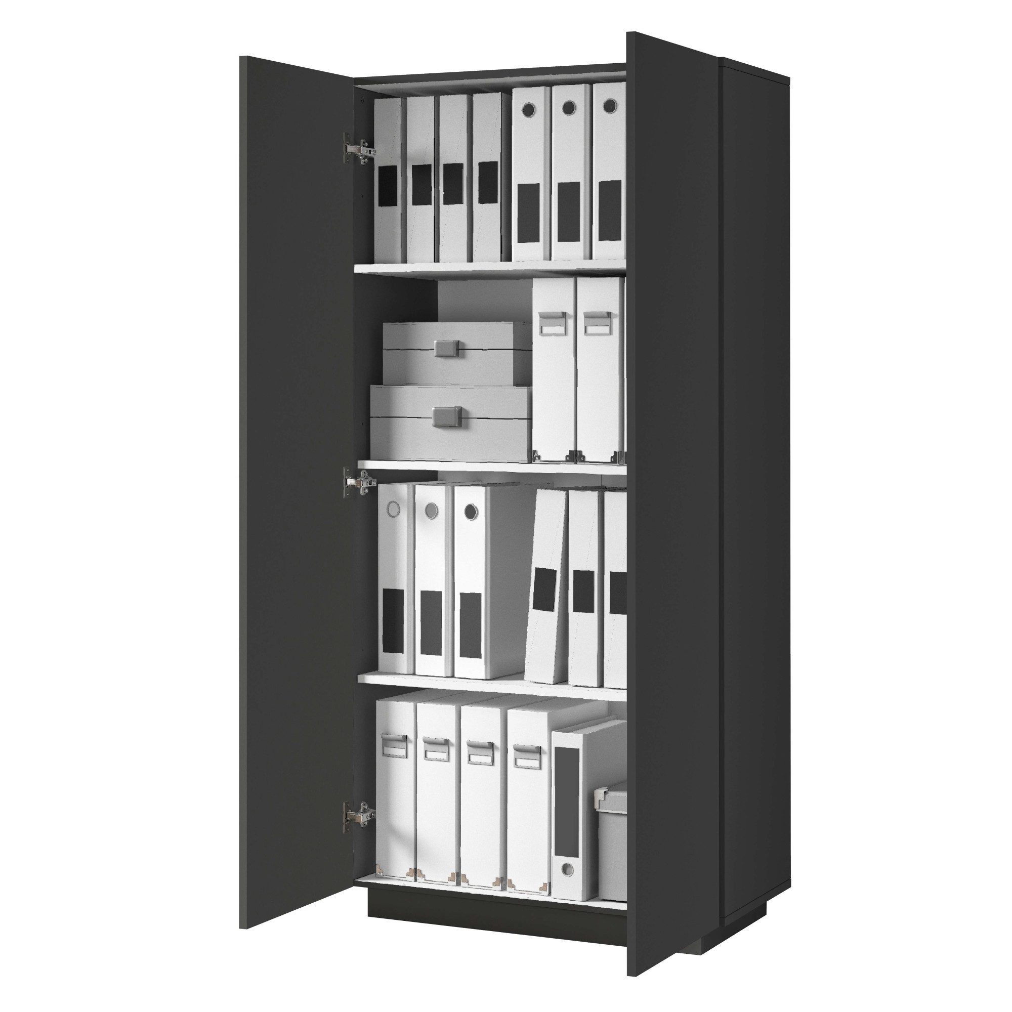 INOSIGN Archiefkast Essential, Multifunctionele kast, Bureaukast met 2 deuren & verstelbare legplanken, hoogte 86 of 166 cm, made in italy