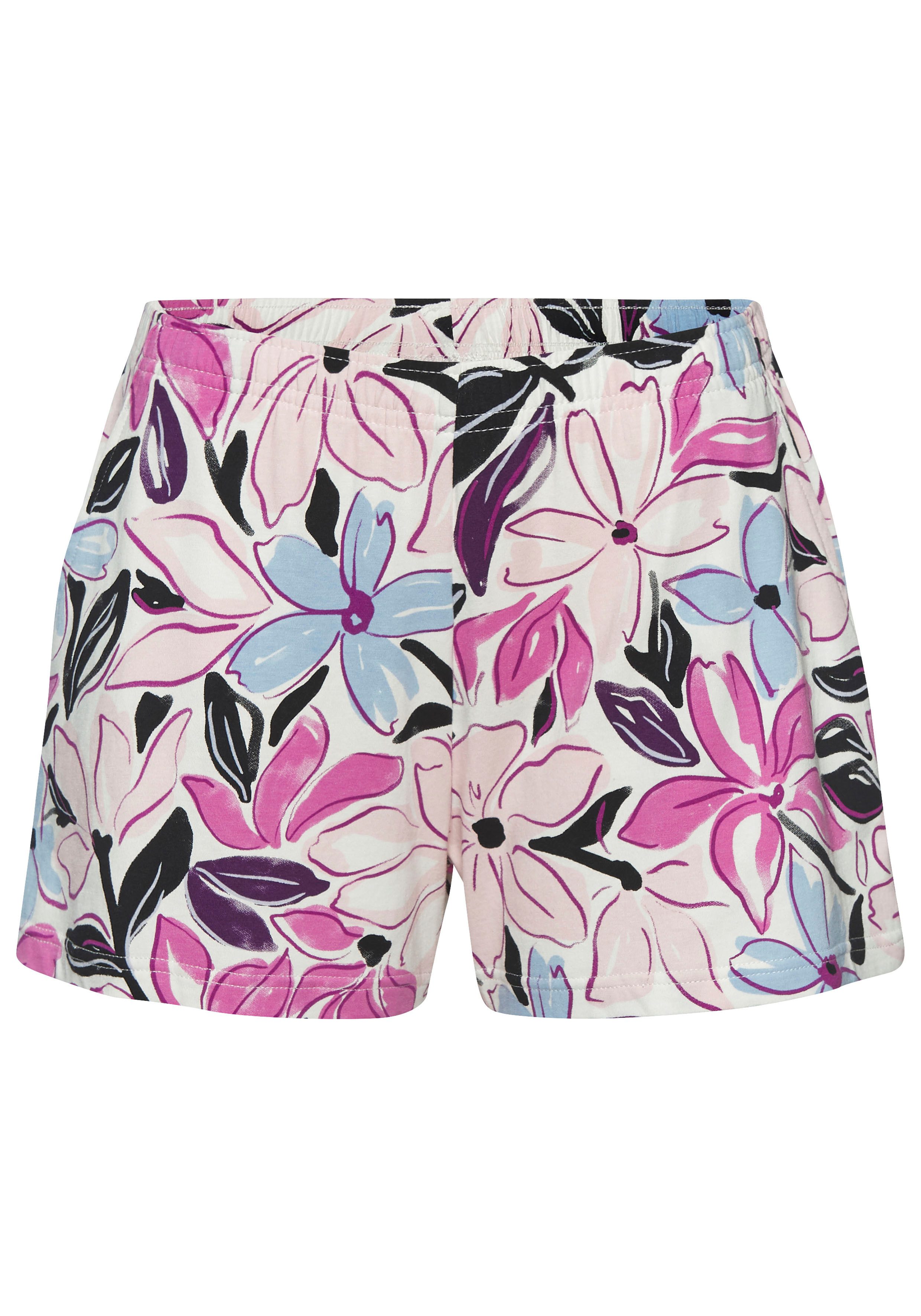 Lascana Shortama met mooie bloemenprint (2-delig)