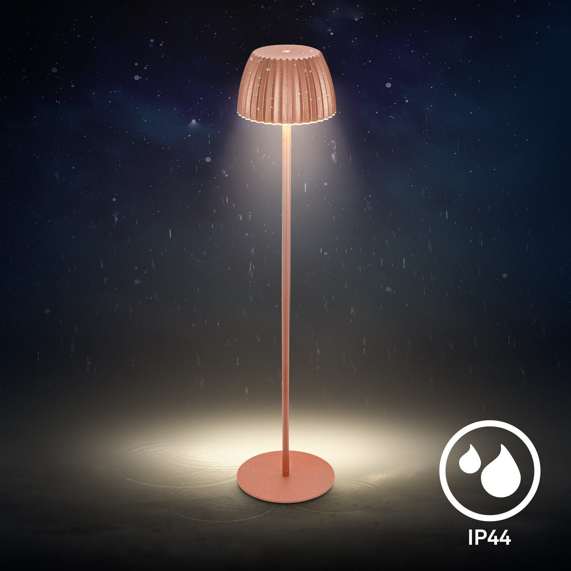 Briloner Leuchten Led-staande lamp Accu LED vloerlamp, koperkleurig