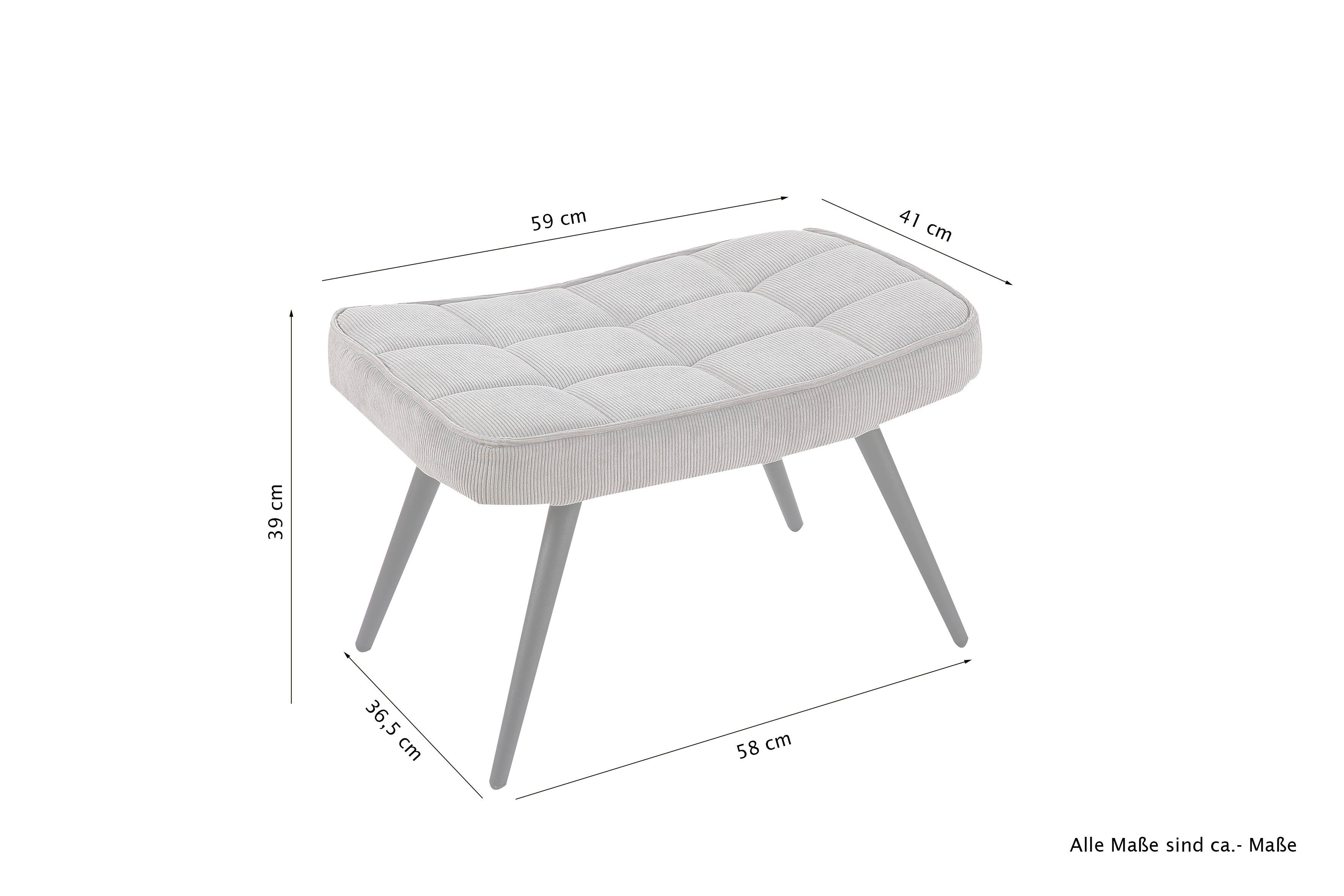 byLIVING Fauteuil Uta naar keuze met of zonder hocker, in cord, fluweel of weefstof (1 stuk)