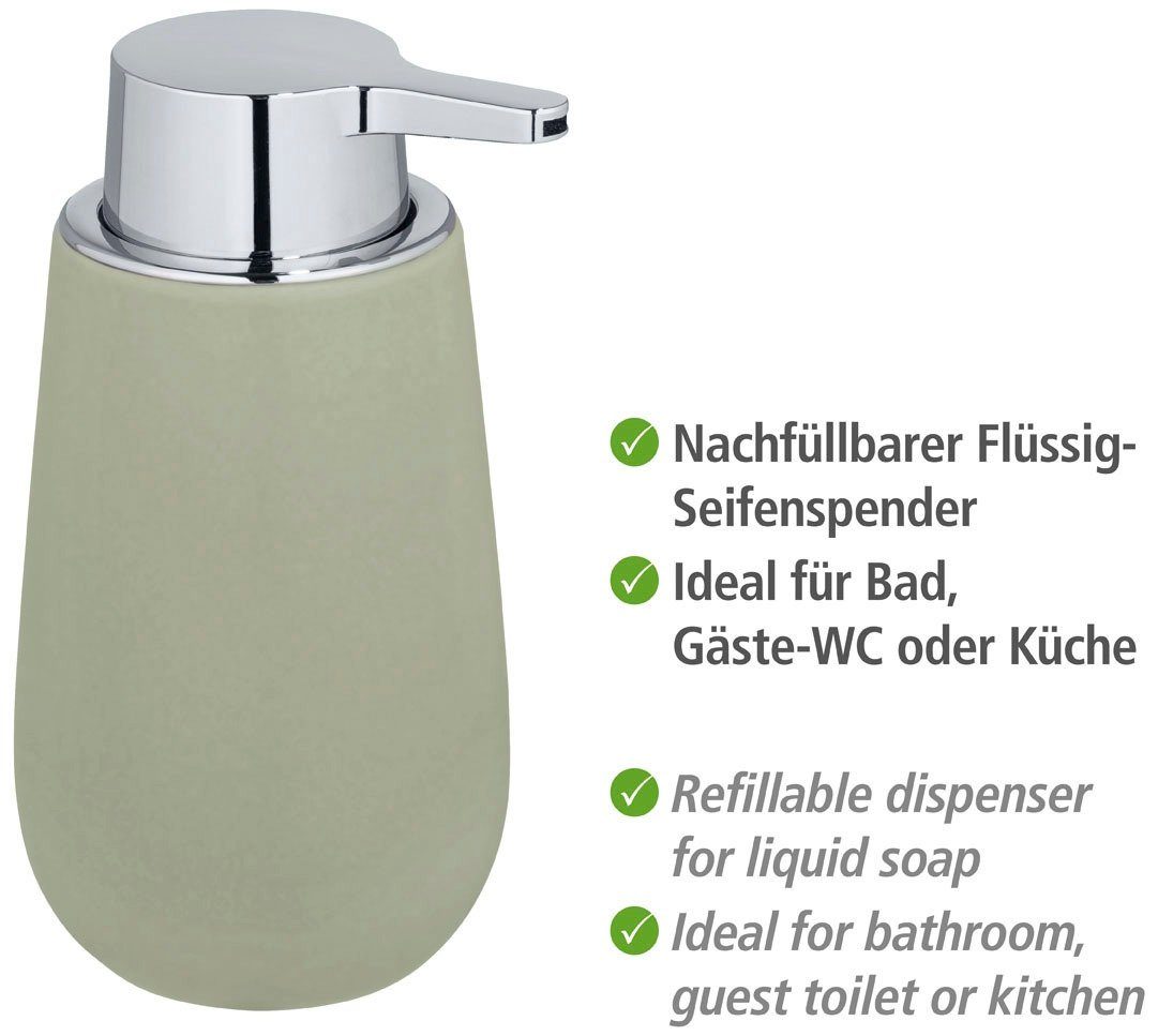 WENKO Zeepdispenser Badi Lindegroen, keramiek, 320 ml (1-delig)