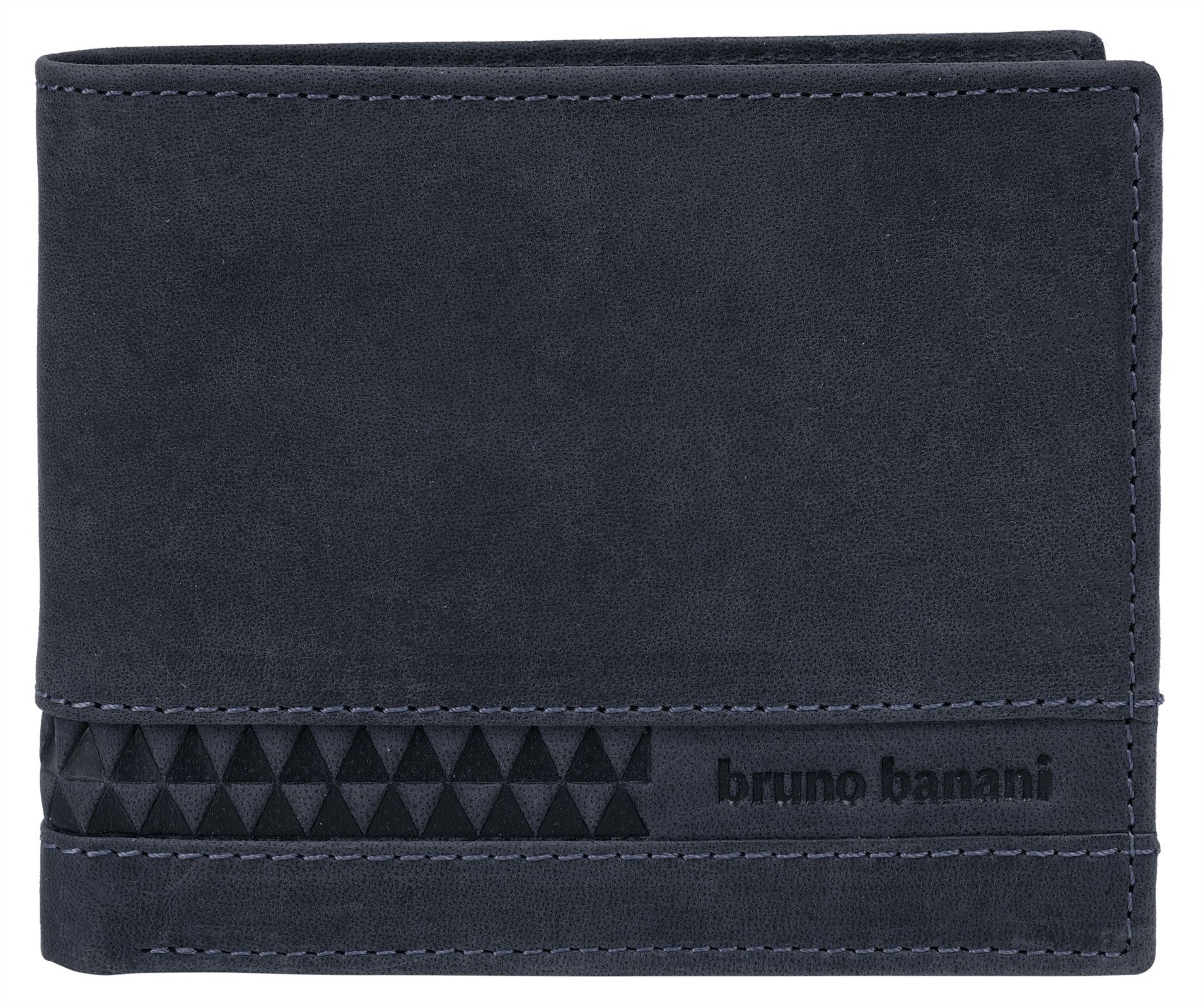 Bruno Banani Portemonnee echt leder unisex portemonnees maat 10 cm blauw