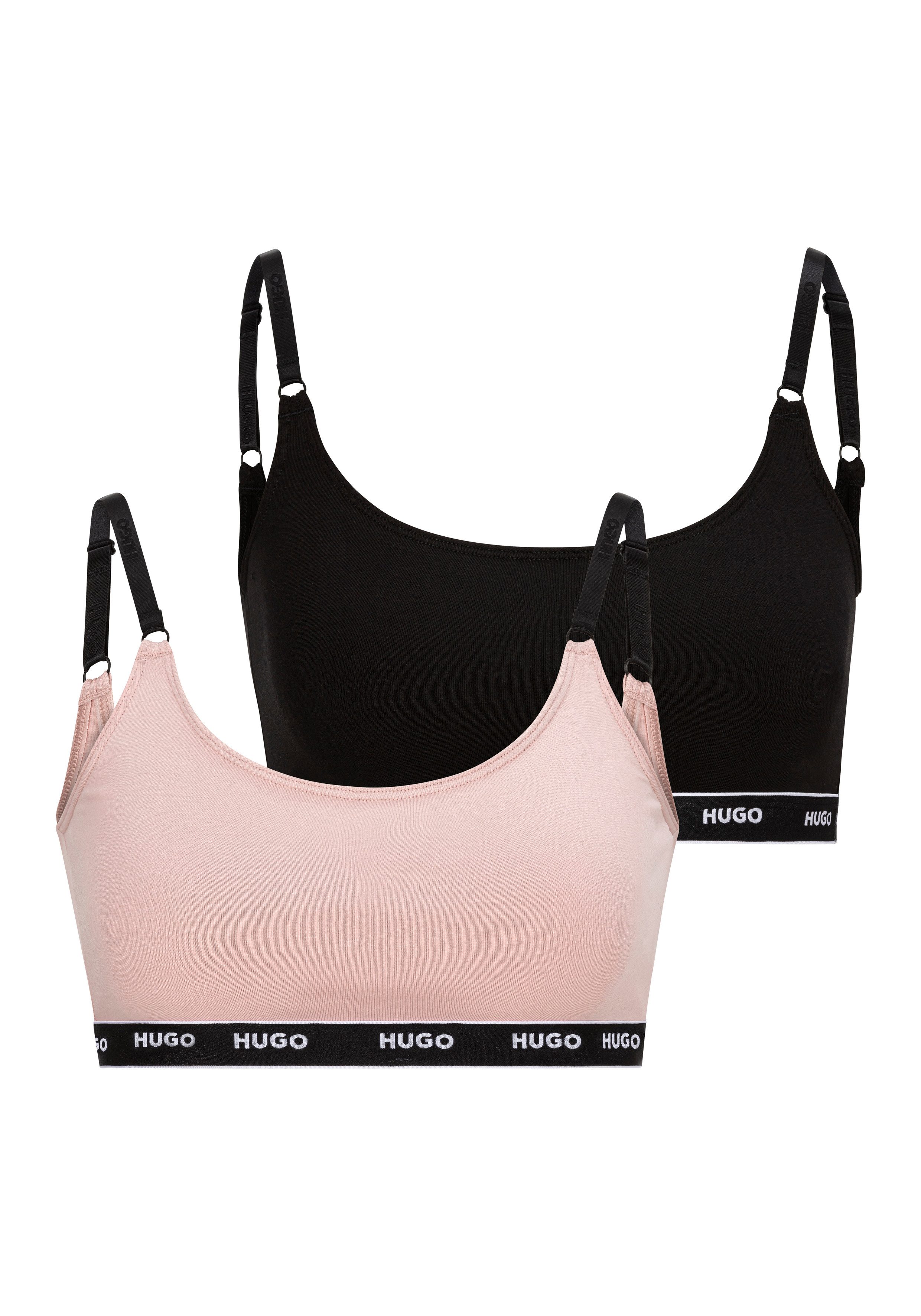 HUGO underwear Bralette-bh TWIN BRALETTE STRIPE met verstelbare logo-bandjes (set, 2-delig) dames bralettes maat S rood
