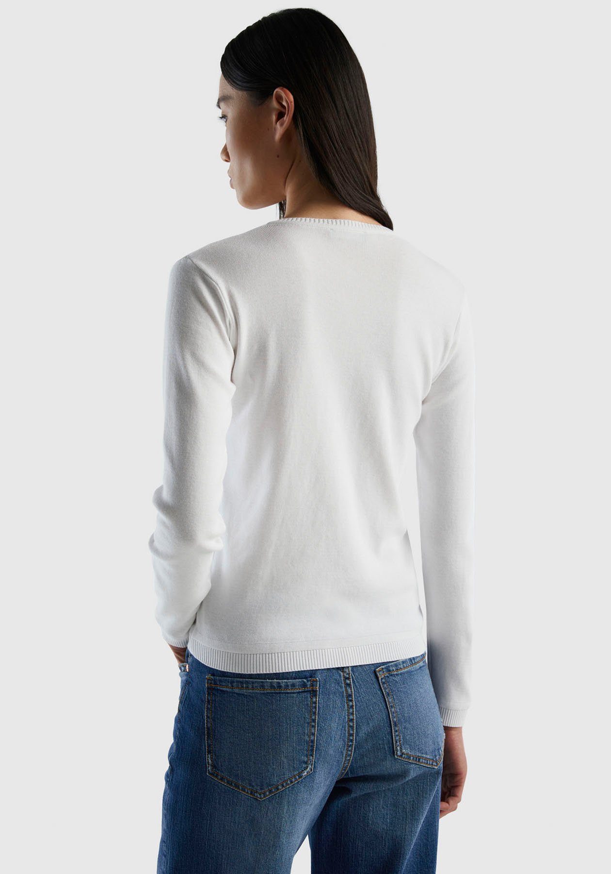 United Colors of Benetton Trui met ronde hals met decoratieve zoomrand