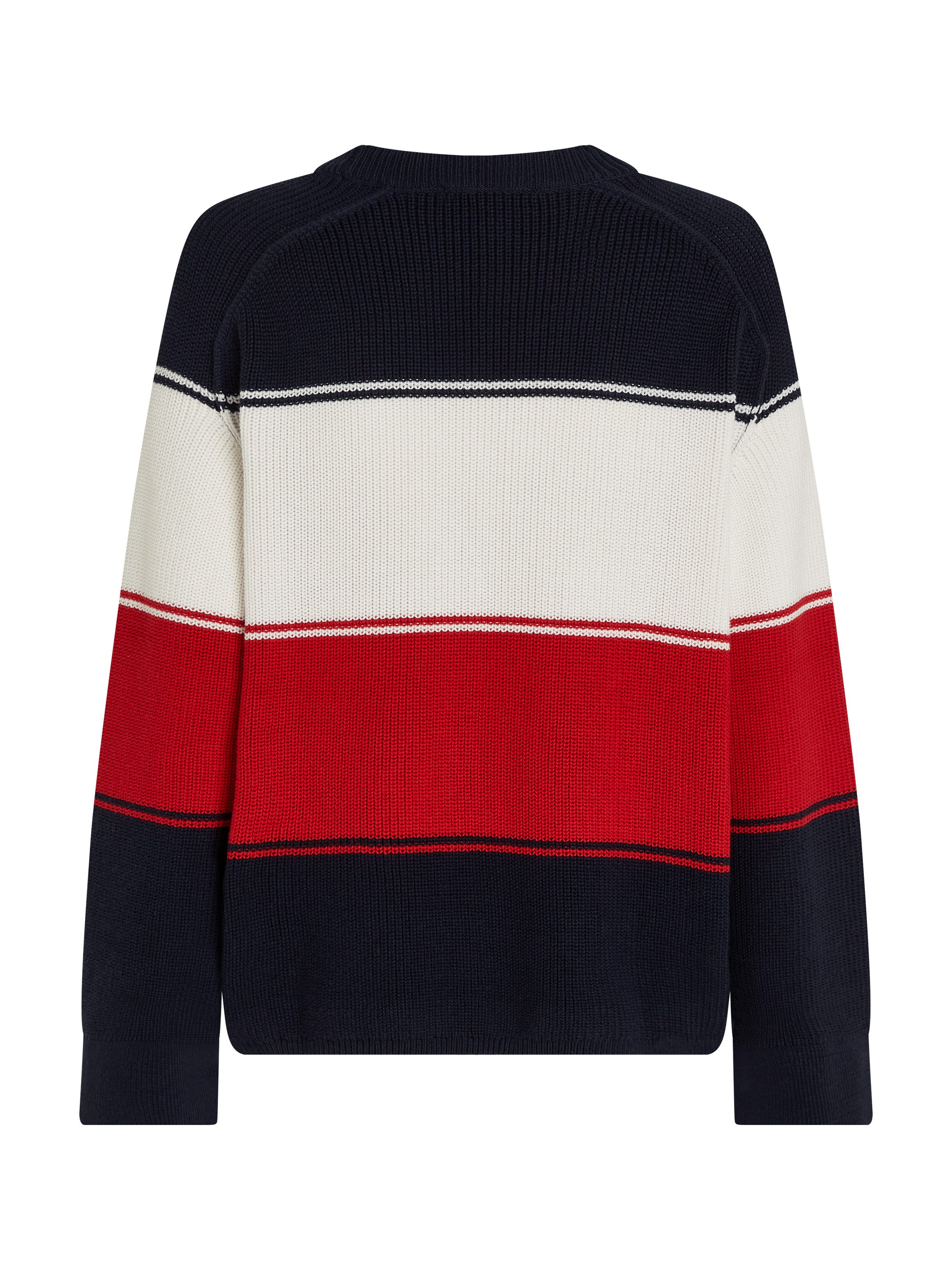Tommy Hilfiger Trui met ronde hals met geborduurd logo (Global Serie TH VROUWEN)