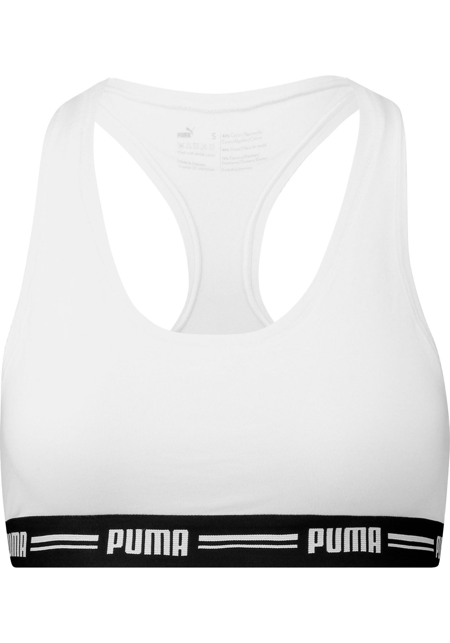 PUMA Bustier RACER BACK TOP met opvallende logo-tailleband