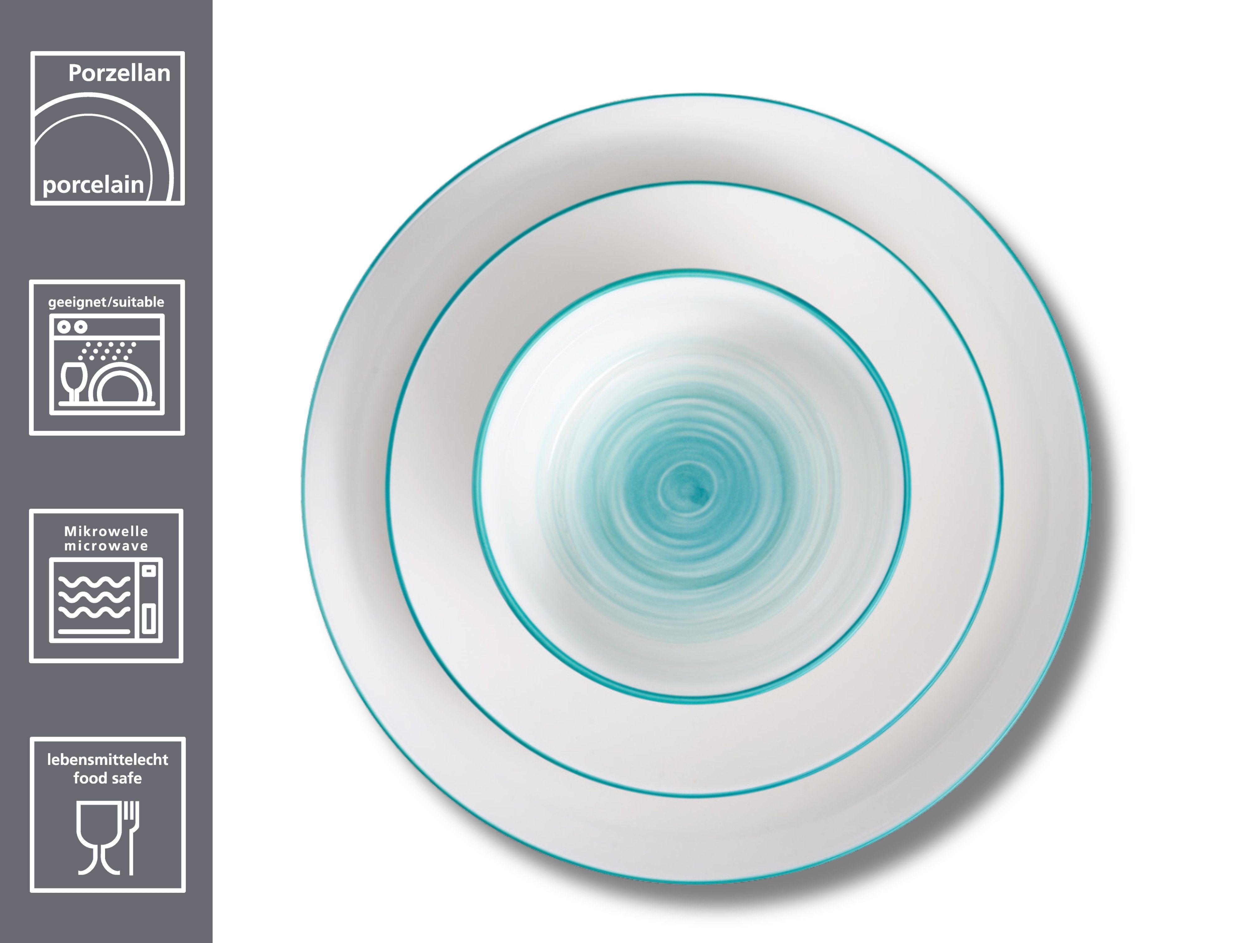 Ritzenhoff & Breker Combi-servies Luna Aquarel-stijl (set, 16-delig)