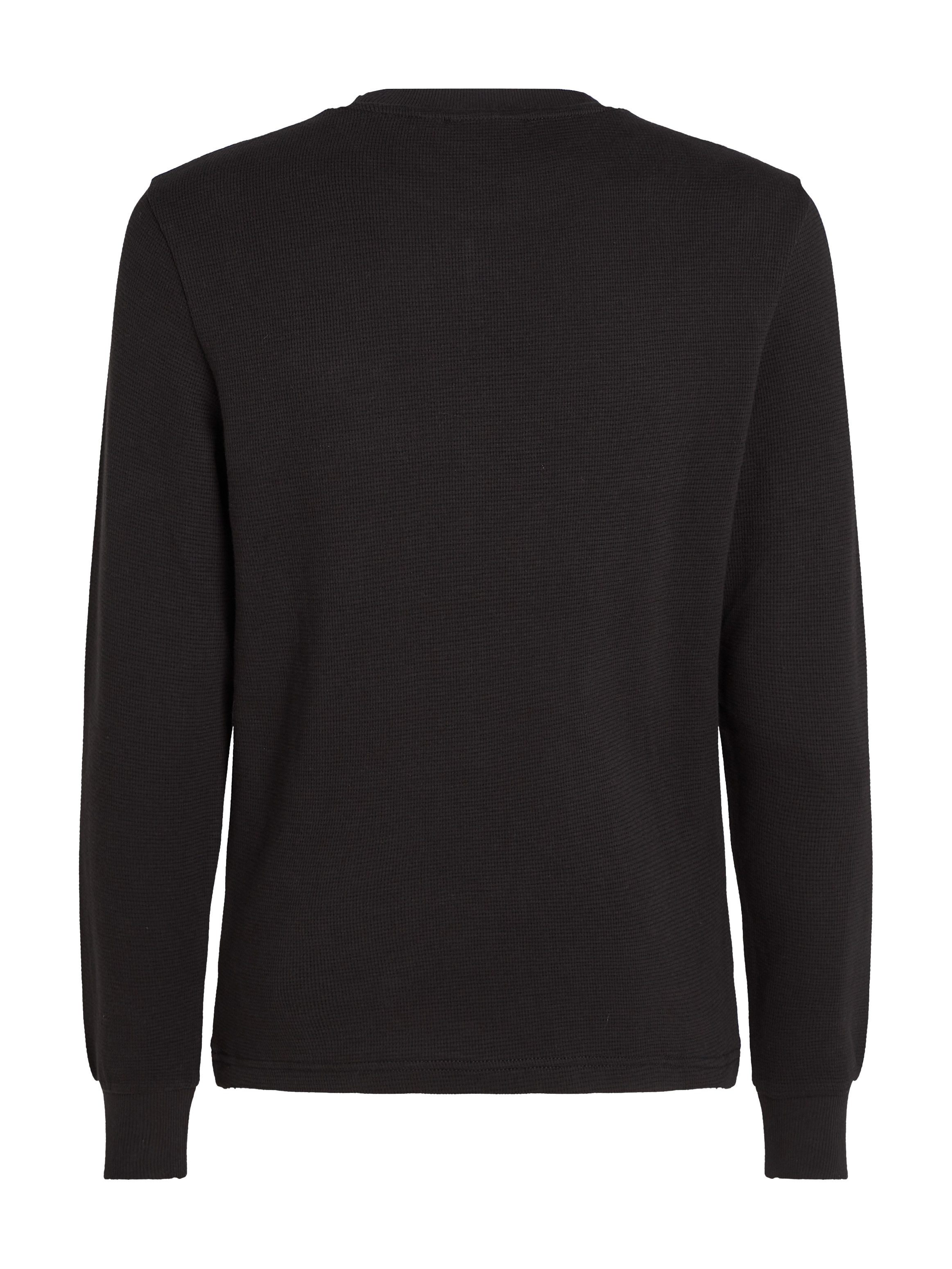 Calvin Klein Shirt met lange mouwen WOVEN LABEL WAFFLE LS TEE