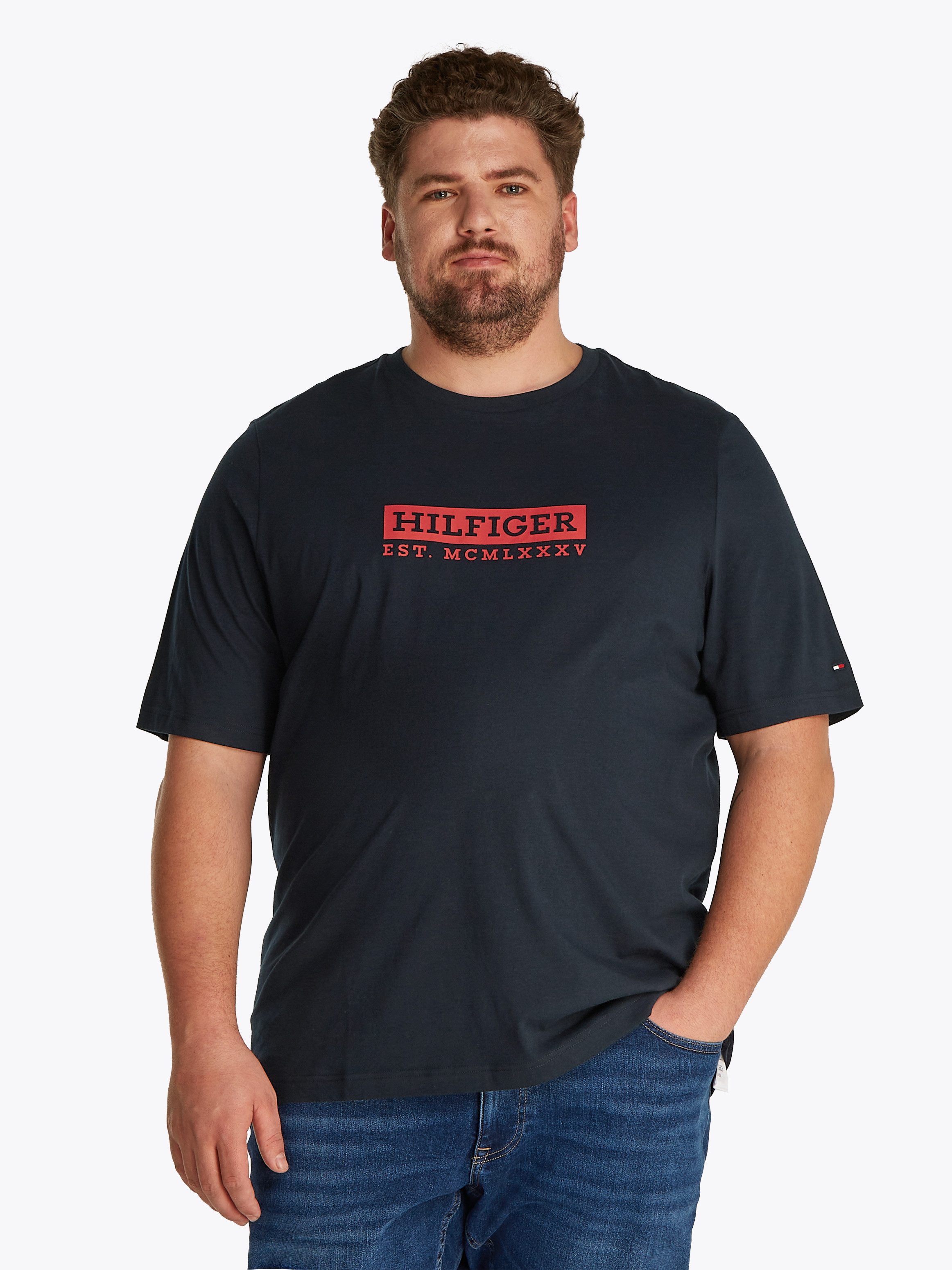 Tommy Hilfiger Shirt met korte mouwen BT-COLOUR TO COLOR GRAPHIC TEE-B heren t-shirts maat XXXL blauw