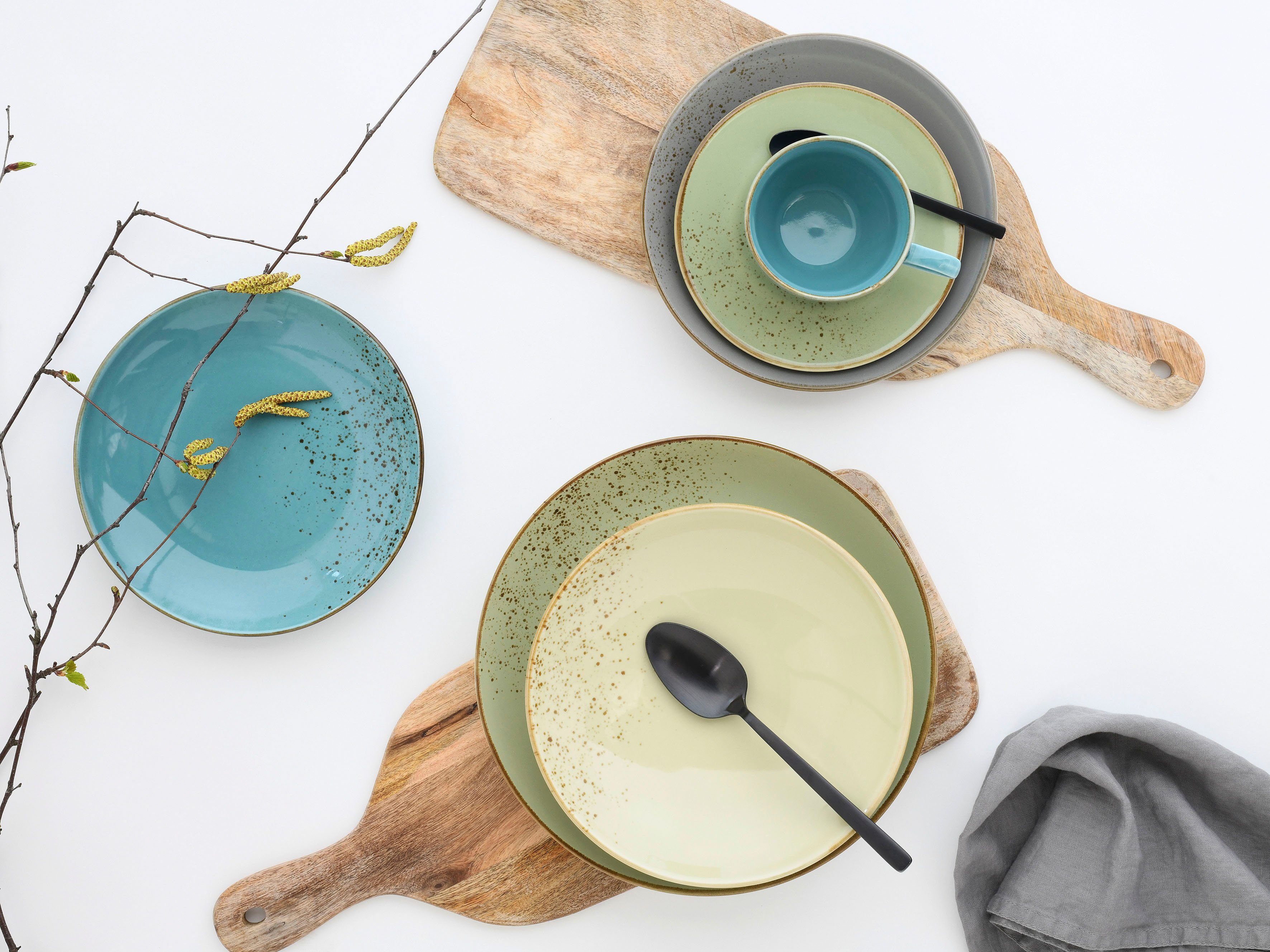 CreaTable Combi-servies Servies-set NATURE COLLECTION Servies, 20 delen, voor 4 personen (set, 20-delig)