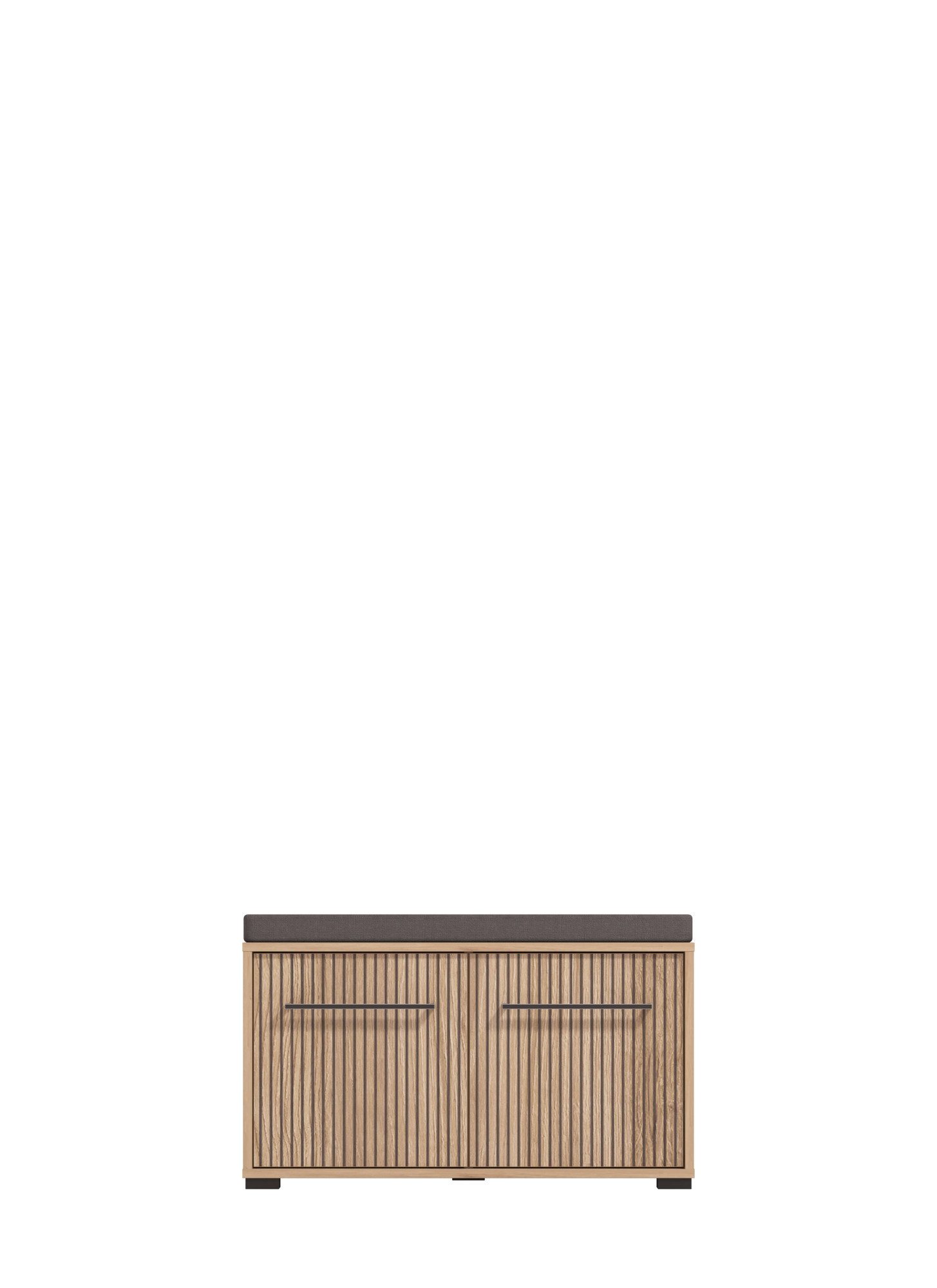 INOSIGN Halmeubelset Landes, halmeubelen, breedte 189 cm, in artisan eik met strepen (set, 5-st) incl. 2 kasten, zitbank, garderobe paneel en spiegel (complete set, 5-delig)