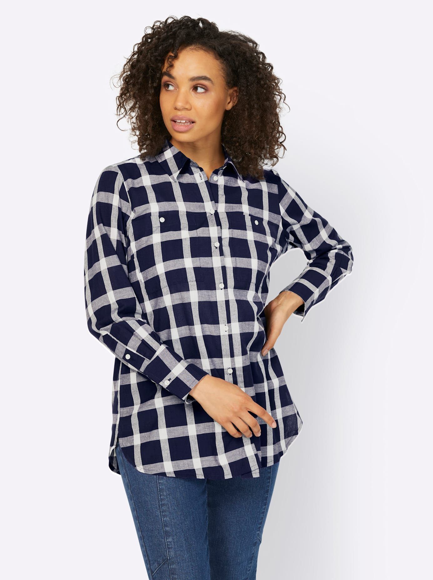 heine Geruite blouse