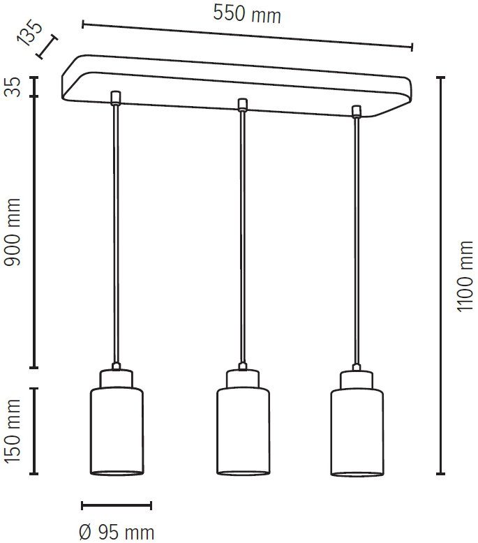 SPOT Light Hanglamp Karla Hanglamp, lampenkap van hoogwaardig glas, betonelementen (1 stuk)