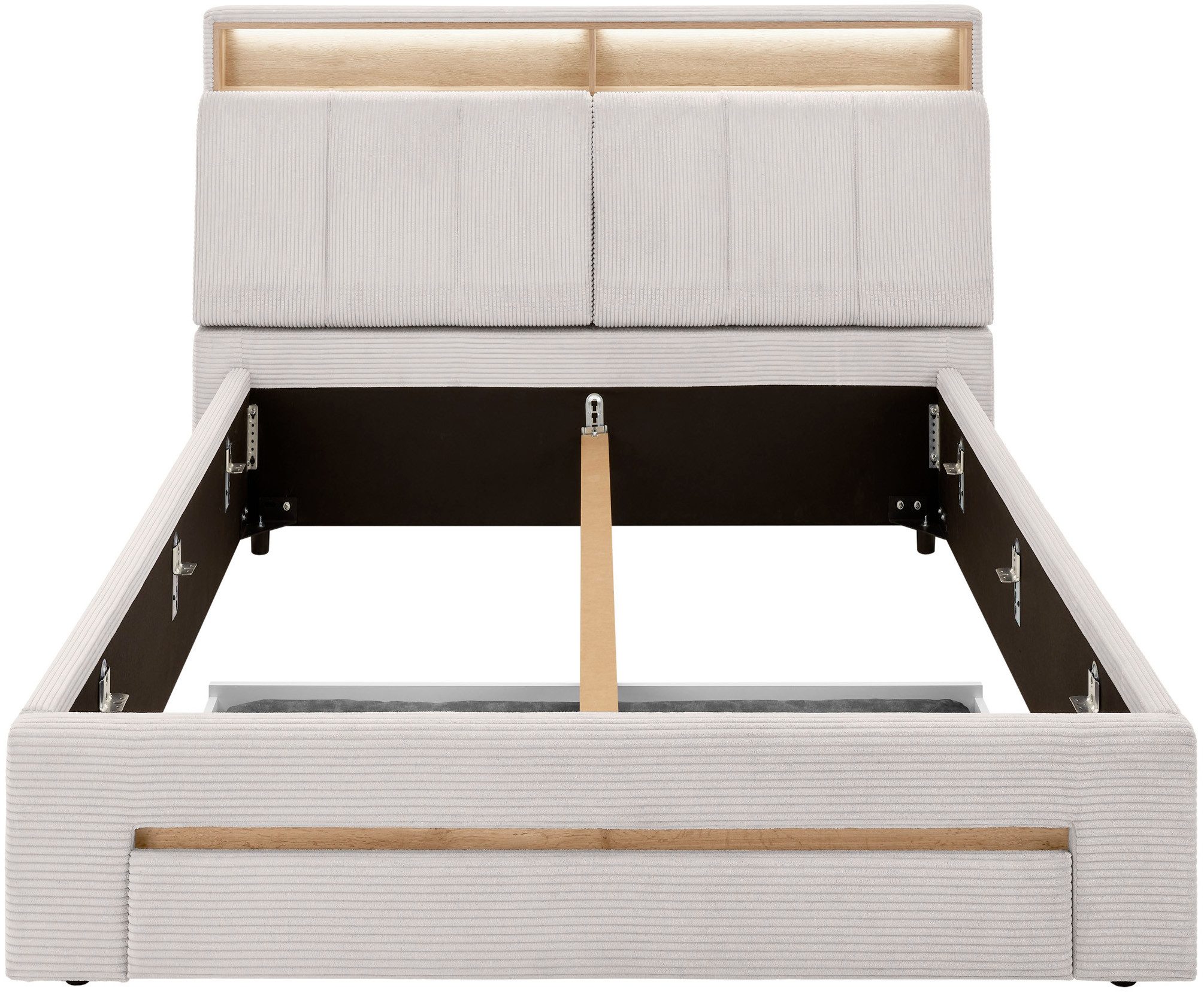 INOSIGN Gestoffeerd bed CiTY/GiRON,, gepolsterd opbergbed, met LED-verlichting Bedkisten met hondenbed of als opbergruimte, opklapbare hoofdeinden