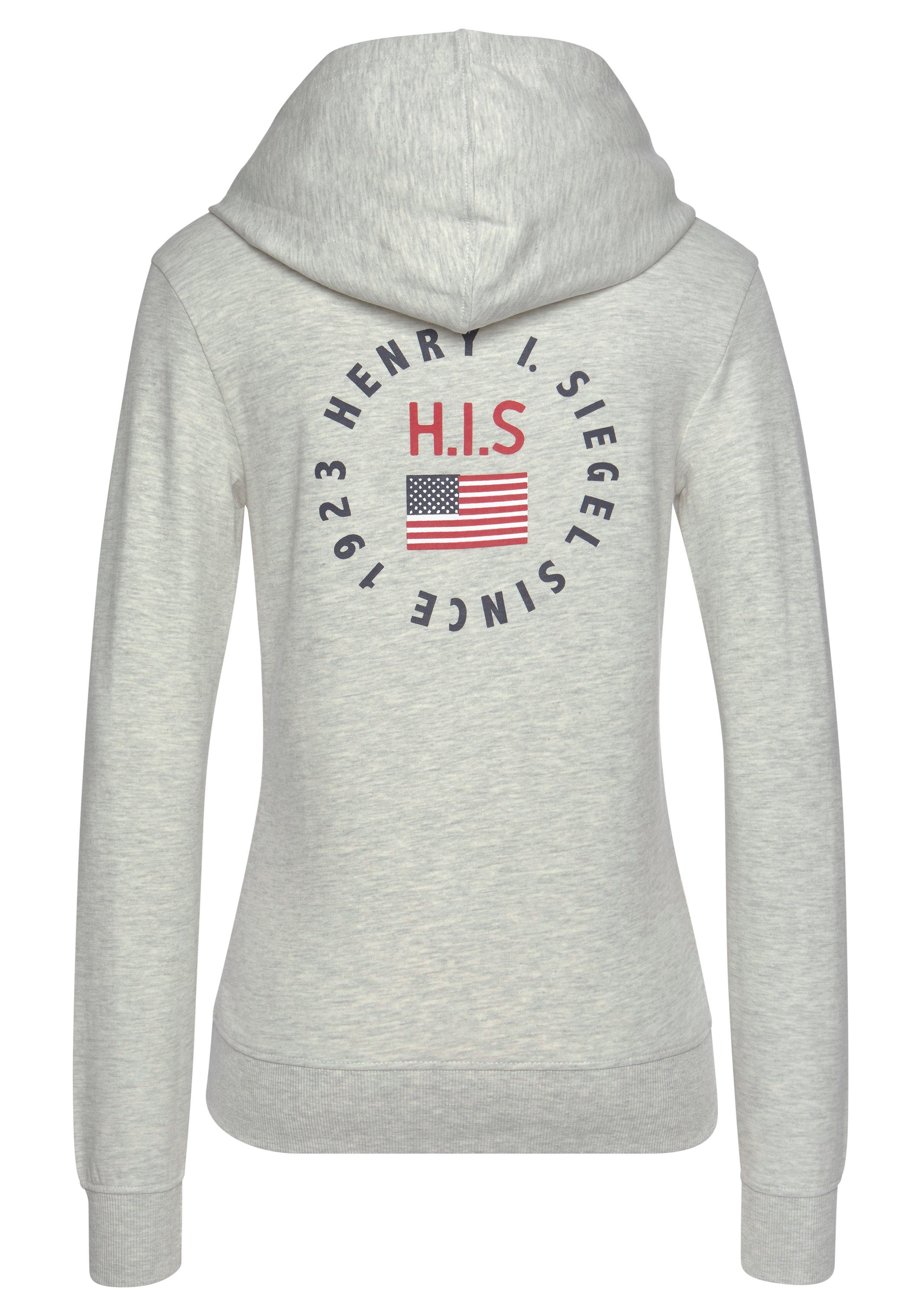 H.I.S Capuchonsweatvest Loungejack met capuchon en zijzakken, loungewear
