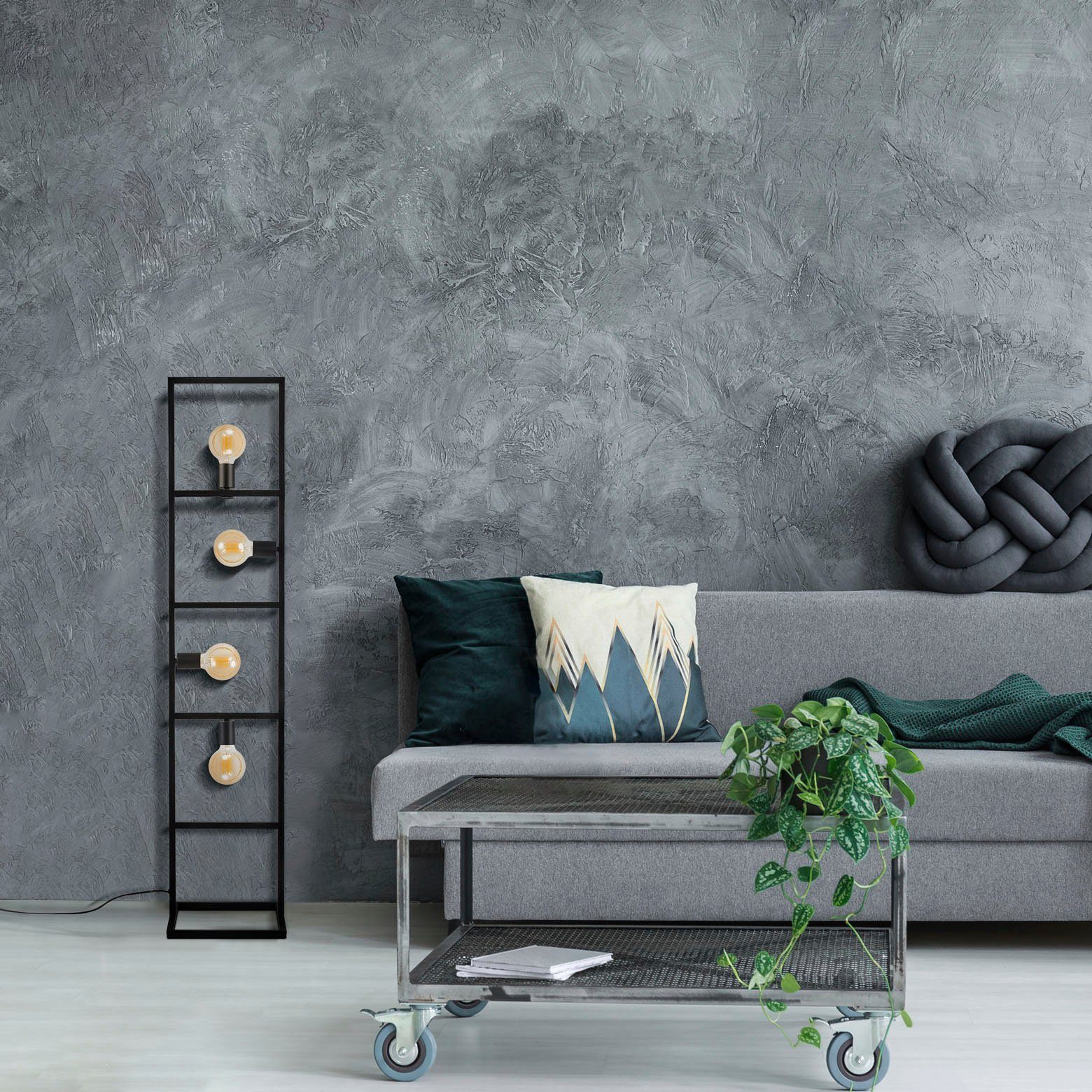 Paco Home Staande lamp Oskar LED vloerlamp woonkamer slaapkamer eetkamer modern