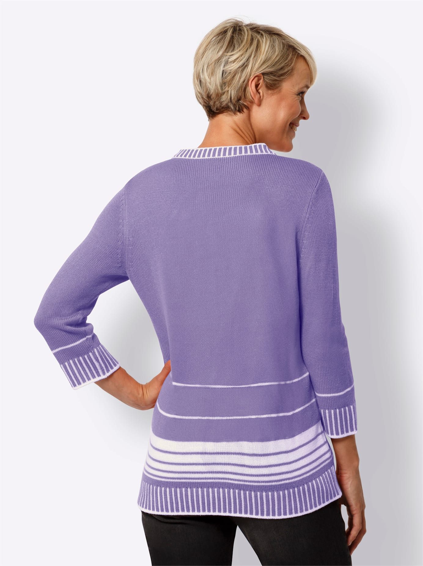 Classic Basics Trui met 3 4 mouwen Trui