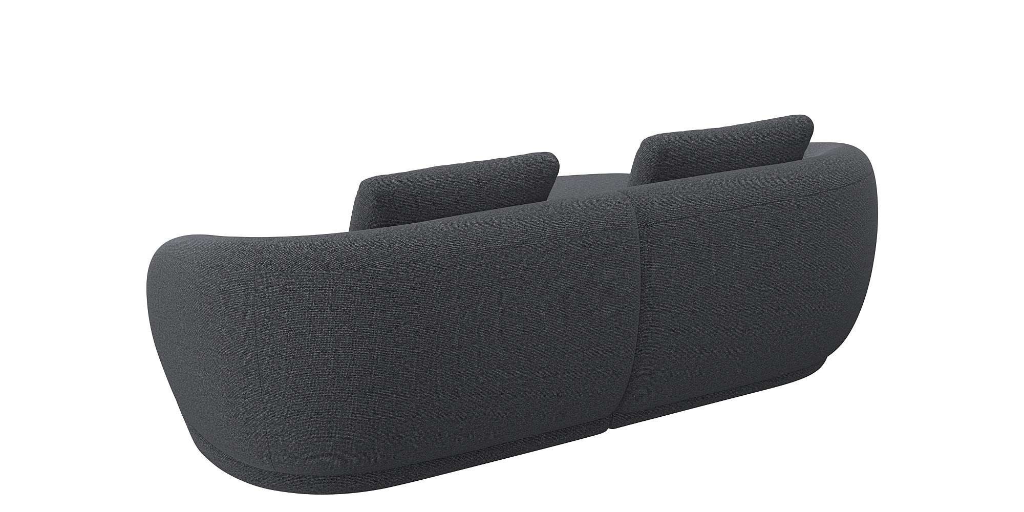 FLEXLUX Zithoek Torino, rond, L-vorm, bankhoek met recamière, longchair-sofa