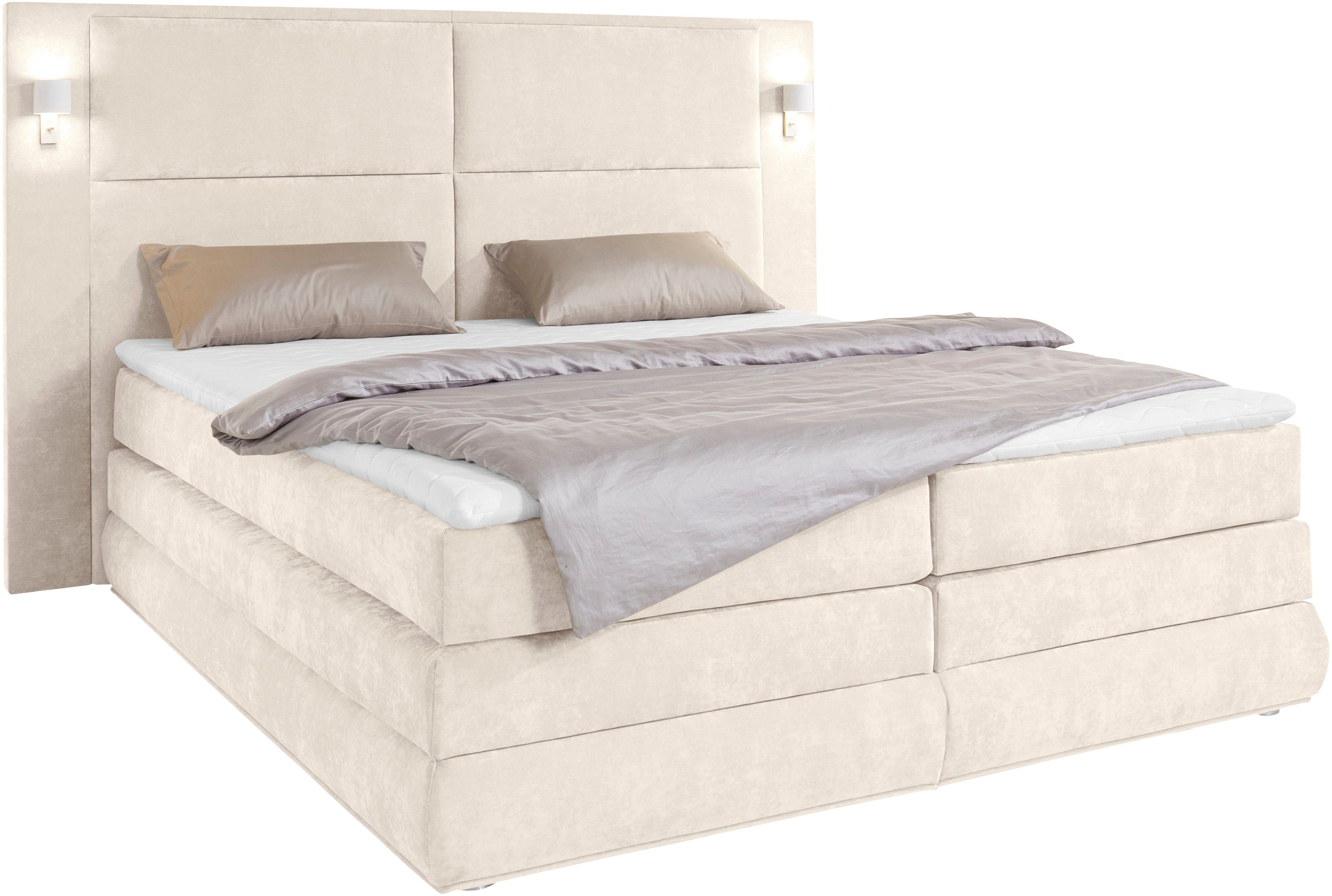 COLLECTION AB Boxspring Copenhagen inclusief bedkist, topmatras, naar keuze met ledverlichting