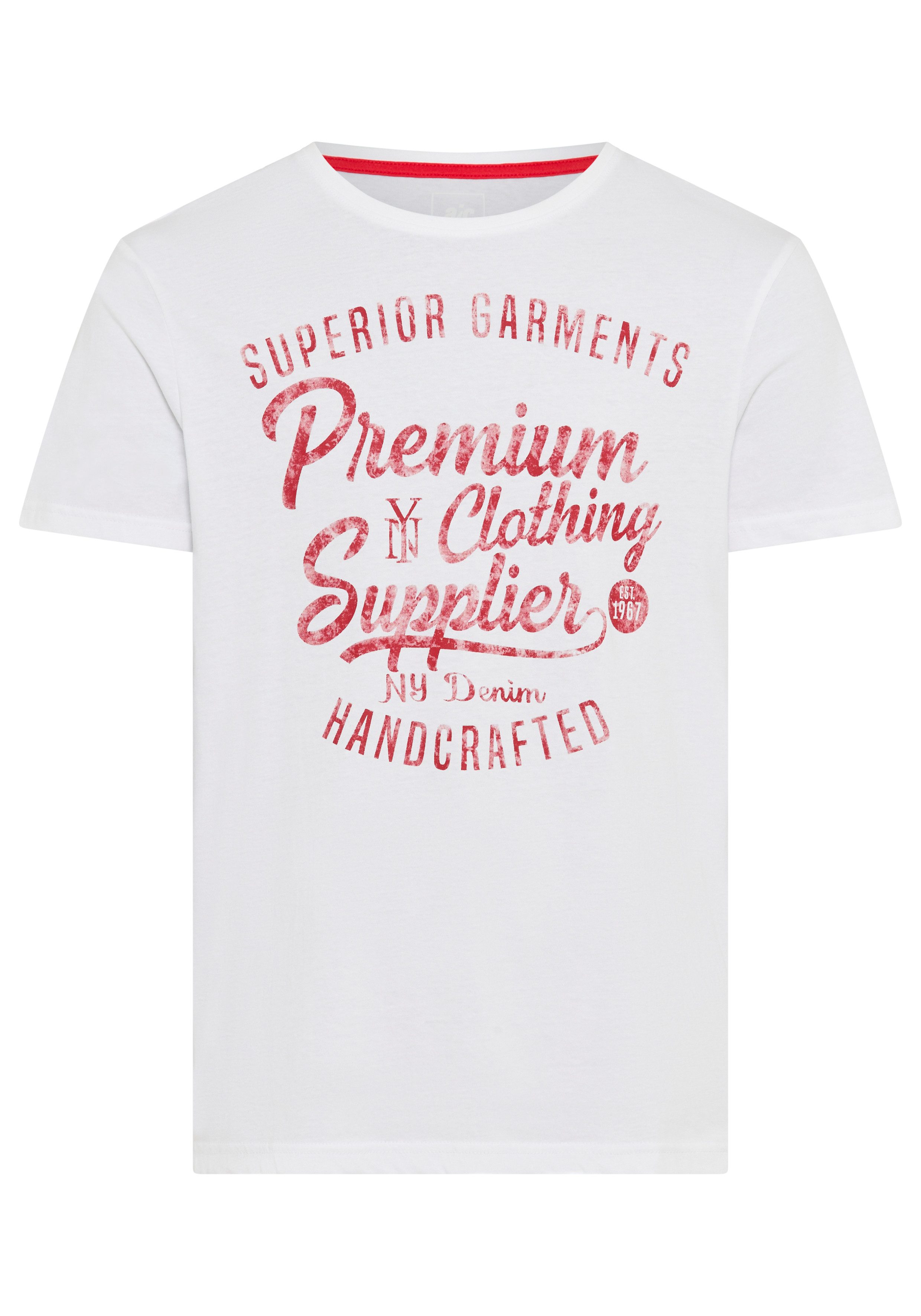 AJC T-shirt Korte mouwen, smalle pasvorm, in vintage-ontwerp