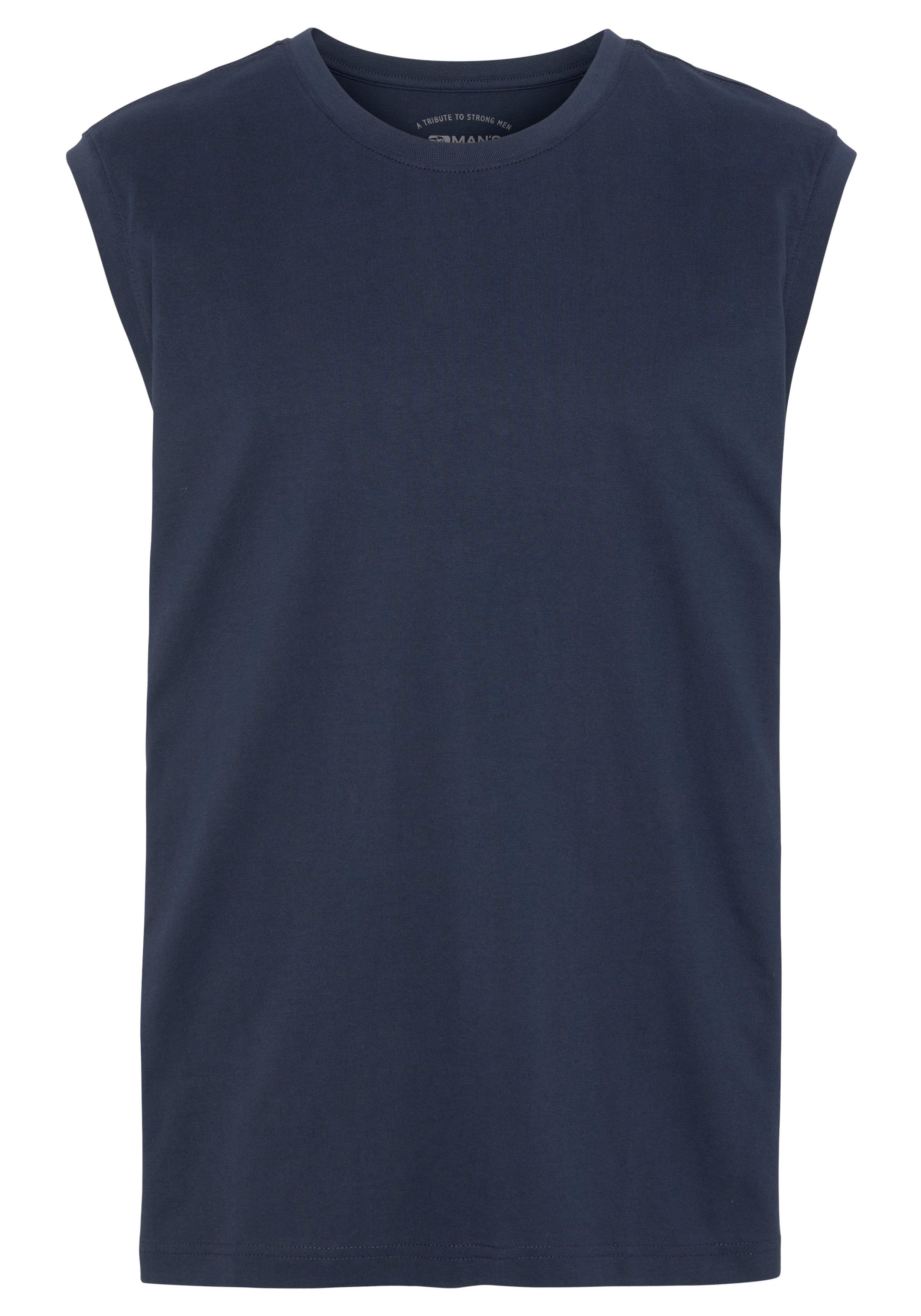 Man's World Muscle-shirt mouwloos, bedrukt, ronde hals, van 100% katoen (2-delig, Set van 2)