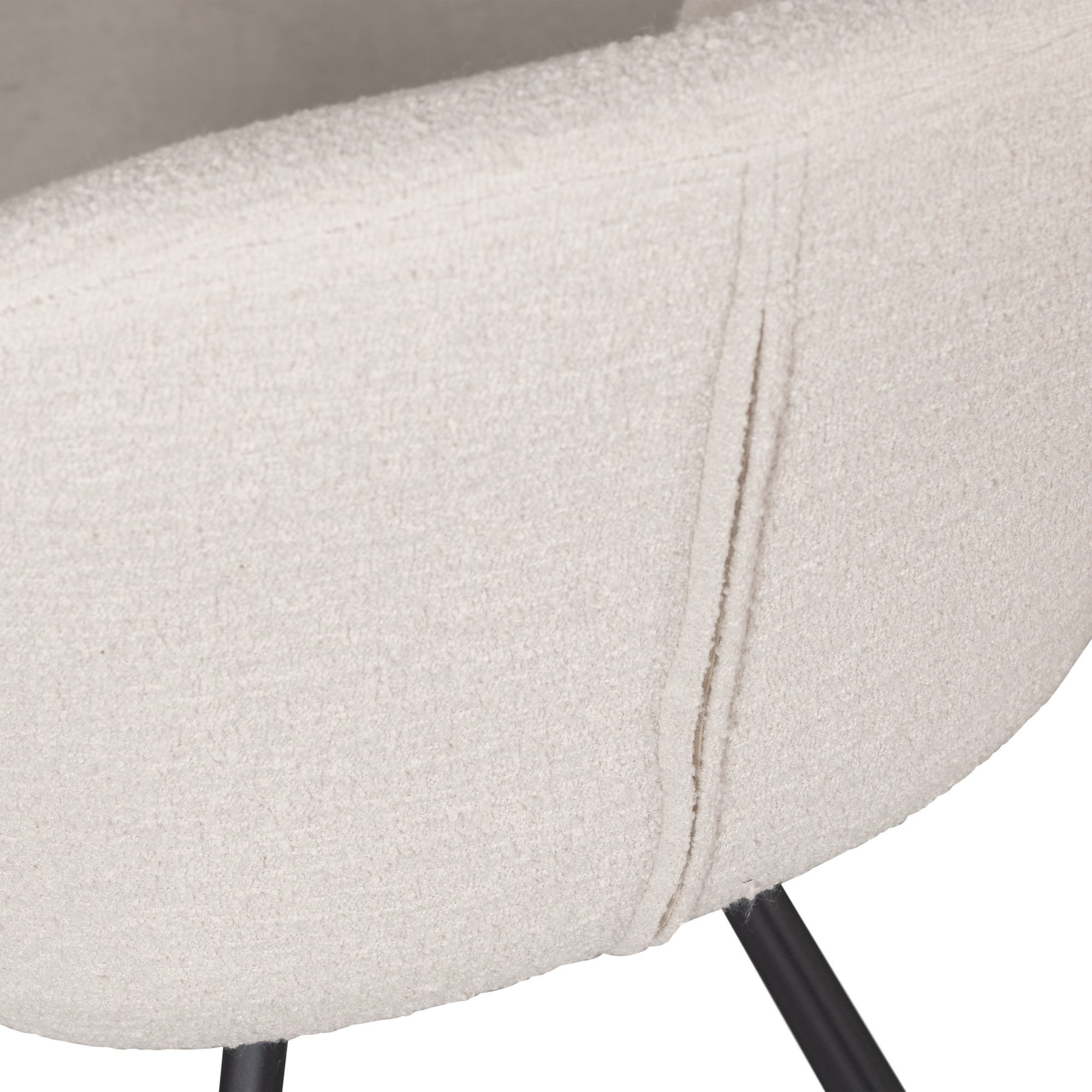 WOOOD Eetkamerstoel Juno gepolsterd met zacht bouclé, hoogte 79 cm x breedte 58 cm
