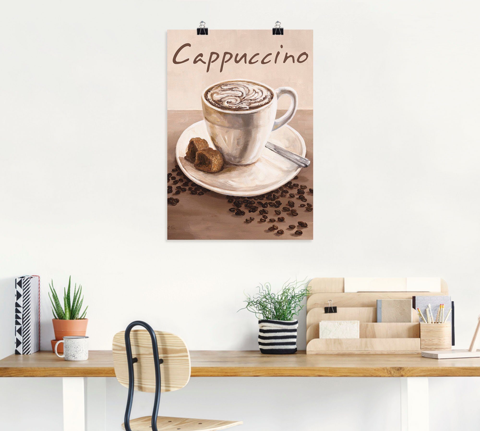 Artland Artprint Cappuccino - koffie als artprint op linnen, poster, muursticker in verschillende maten