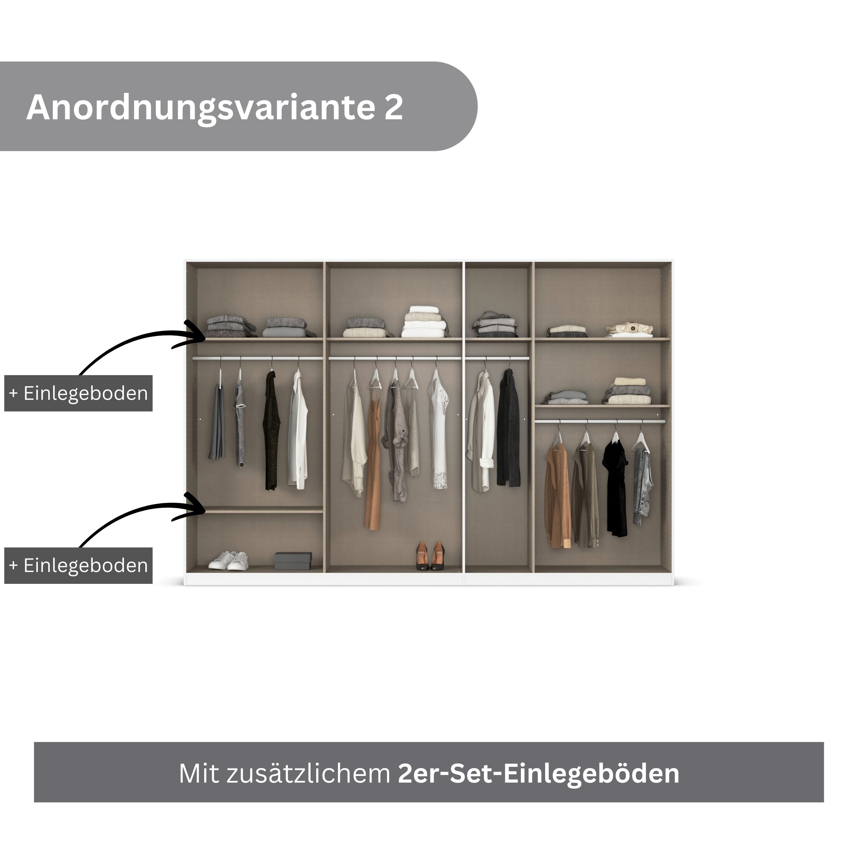 rauch Draaideurkast Kledingkast kast garderobe AGORDO met decor- of hoogglansfront doordachte binnenuitrusting, in 6 breedtes en 2 hoogtes made in germany