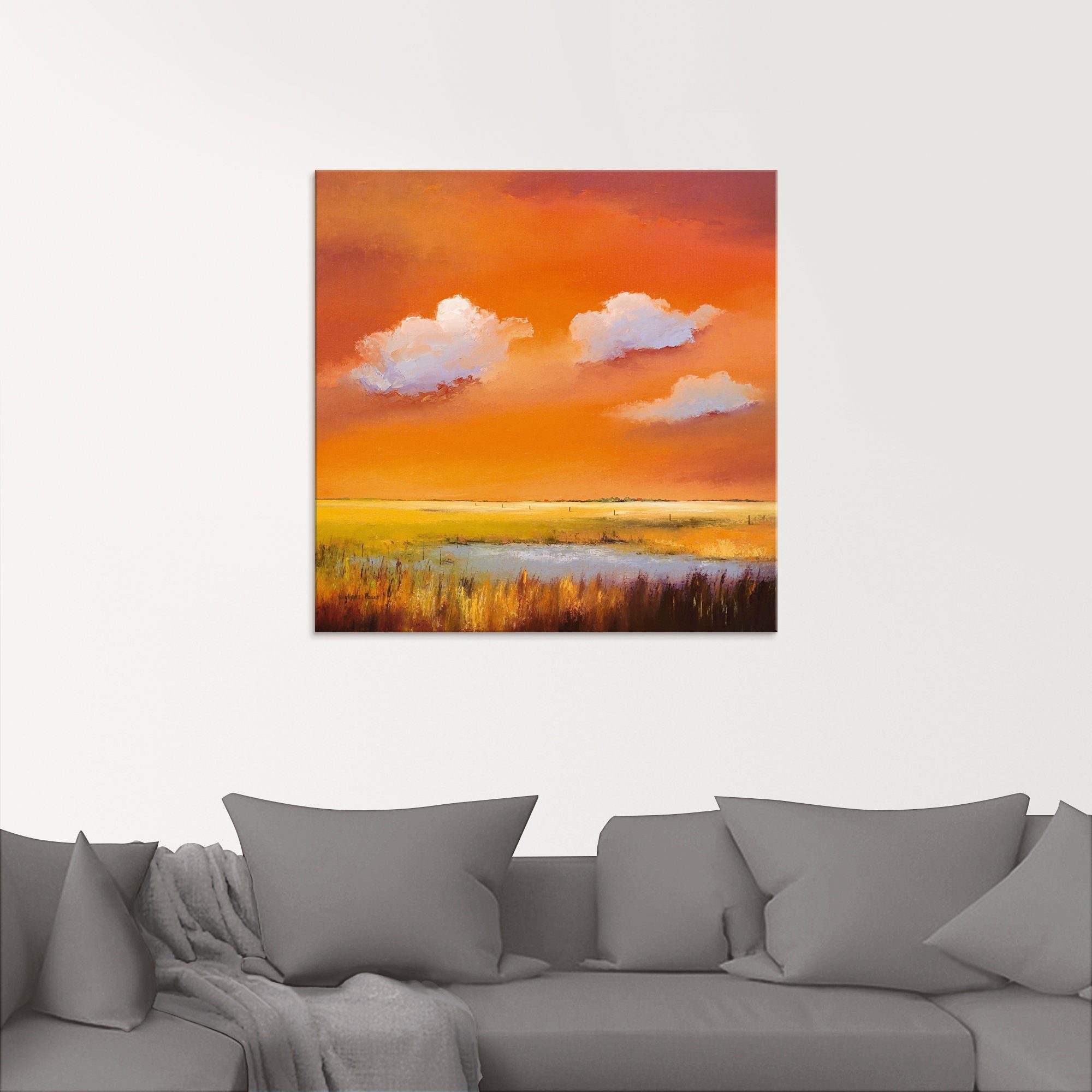 Artland Print op glas Avond I in verschillende maten