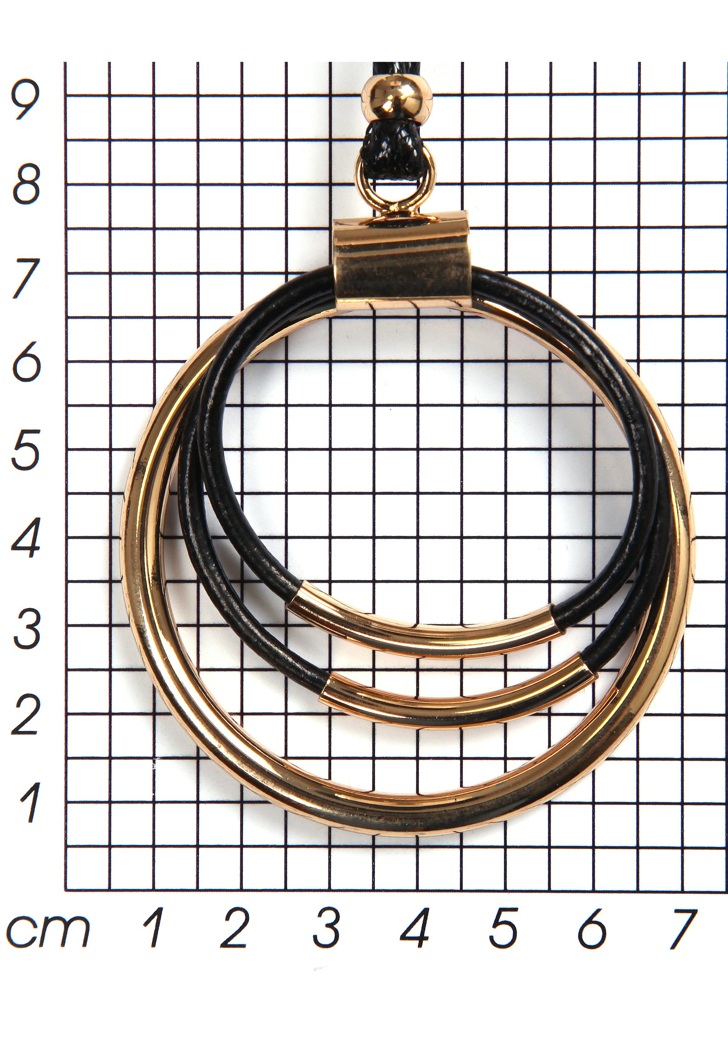 Firetti Lange ketting Textielband met cirkels met zirkoon (synthetisch)